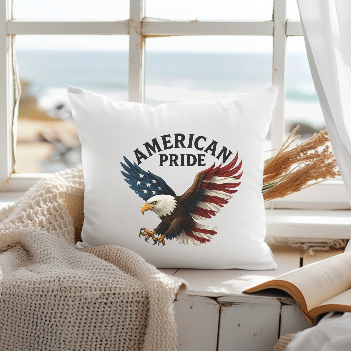 American Pride Iron-On Patch , USA Flag Heat Transfer for T-Shirts, Hoodies, Bags , Patriotic 4th of July DTF Design