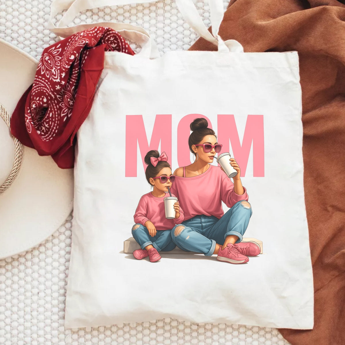 Mom and Daughter Matching Outfits Iron On Transfer ,  Cute Mother’s Day Heat Press Design for T-Shirts, DIY Gift