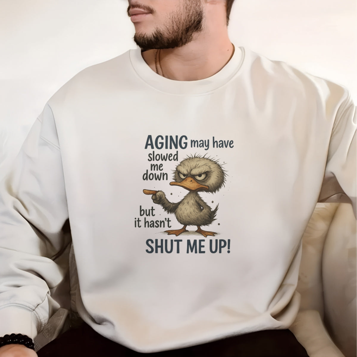 DTF Heat Transfer Iron On Sticker, "I'm Not Old, I'm Just Seasoned", Retro Duck Humor Shirts