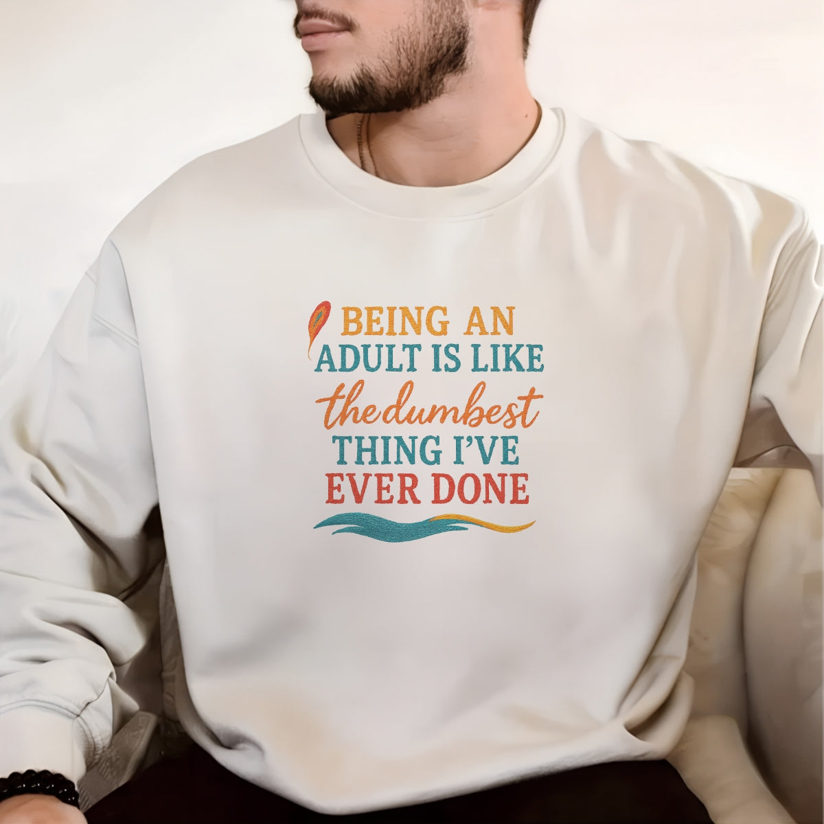 DTF Heat Transfer Iron On Sticker , "Adulting Is The Dumbest Thing" Quote | Adult Humor Art Sticker for T-Shirts, Hoodies, Tote Bags