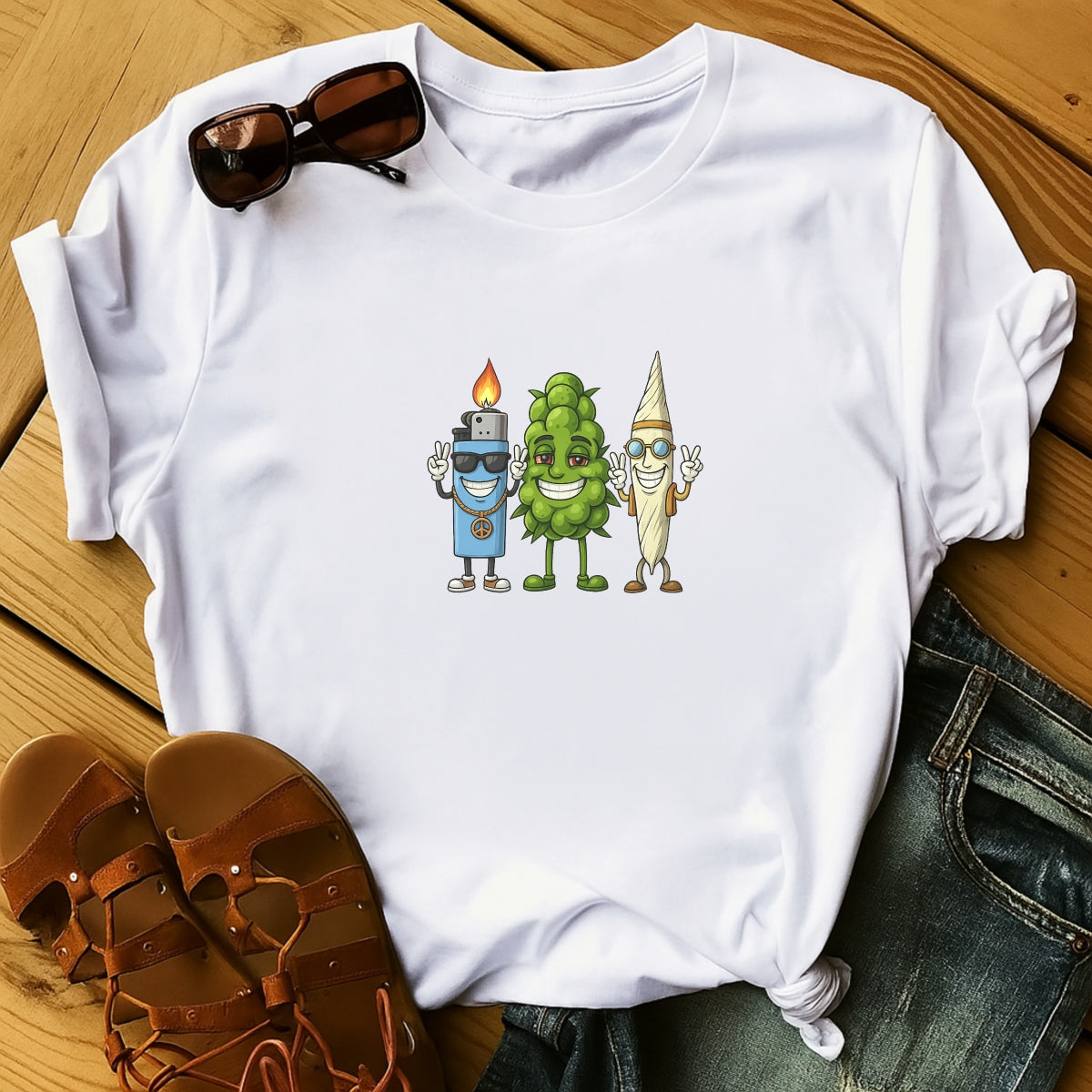 420 Weed Cartoon DTF Transfer , Funny Stoner Iron On Heat Press Sticker for T-Shirts, Hoodies, DIY Apparel , Cannabis Leaf, Lighter, Joint Gang, Hippie Gift , High Quality Heat Transfer for Clothing