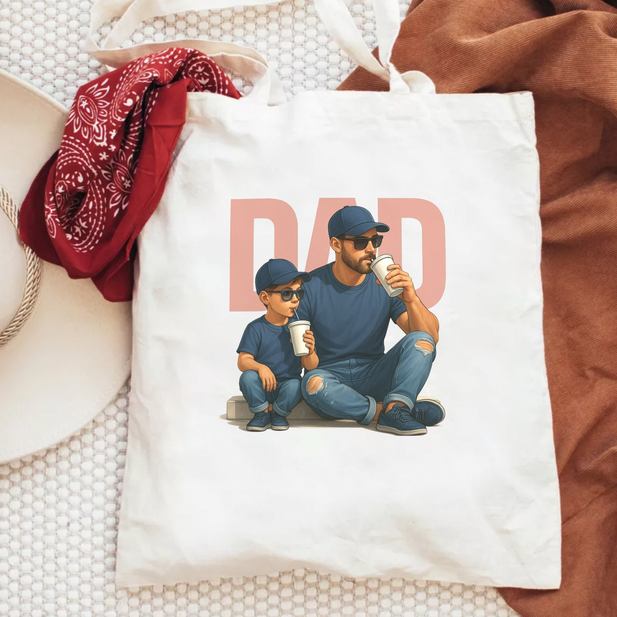 Dad & Son Matching Outfits Iron On Transfer,Cute Father’s Day Heat Press Design for T-Shirts, DIY Gift,  Vinyl Decal