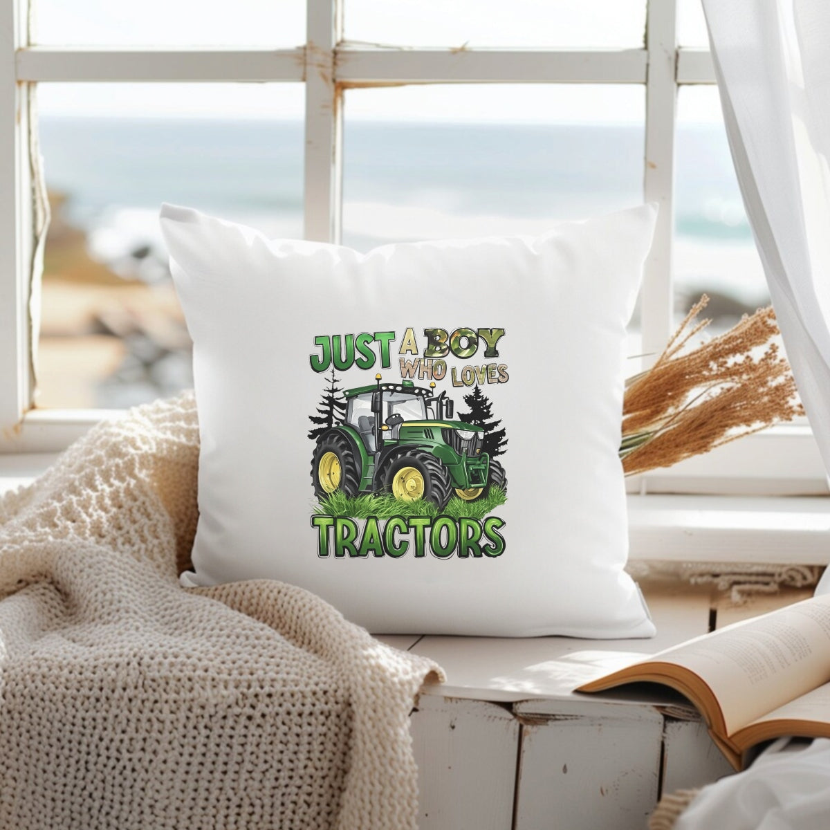 DTF Transfer Decal  Green Style Tractor Art ,Farm Themed Apparel Sticker ,3D Text Outdoor Adventure Decal for Clothing, Tote Bags