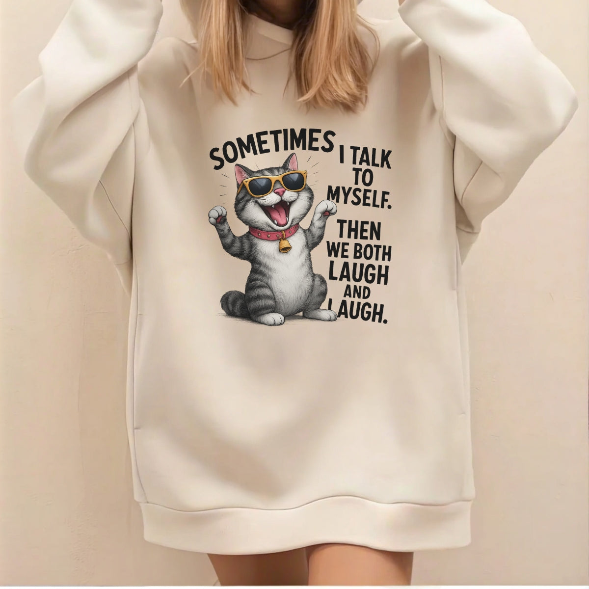 DTF Heat Transfer Iron On Sticker, Funny Cat Self,Talk Sticker for DIY Clothing Jeans Bags Shoes