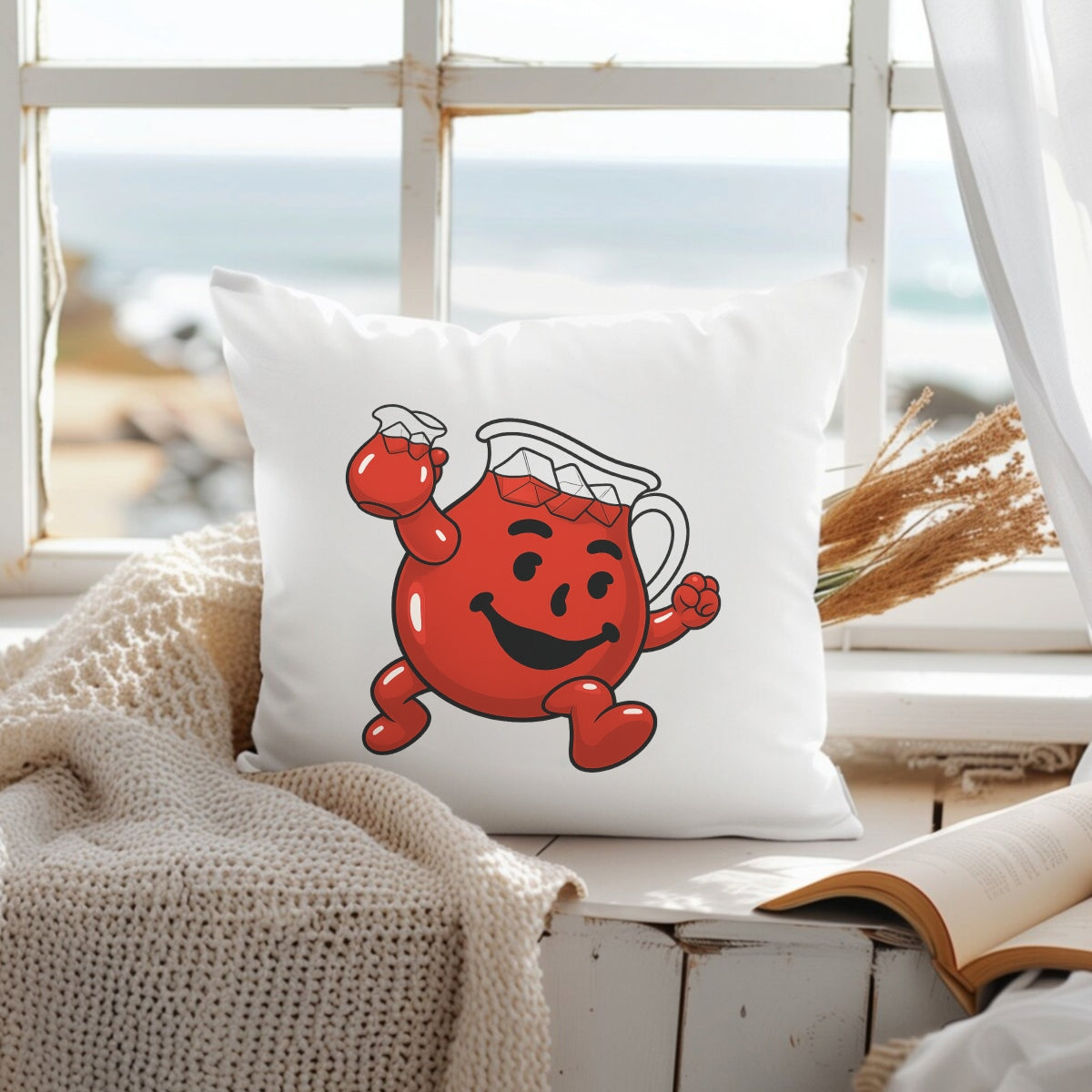 Funny Kool-Aid Man Iron-On Heat Transfer Sticker , Retro Cartoon Graphic Decal for DIY T-Shirts, Hoodies, Bags , Washable and Easy to Apply Vinyl Patch for all”