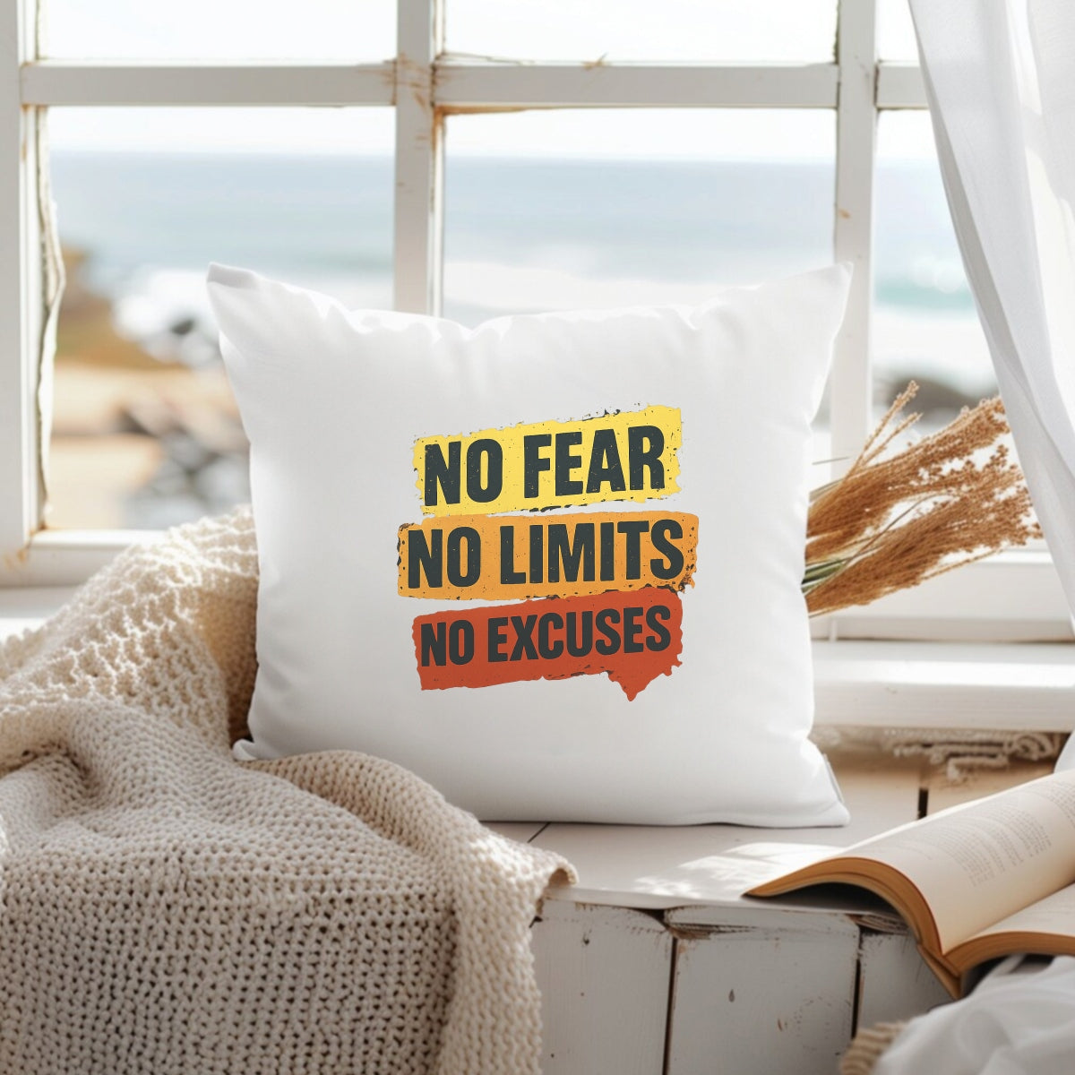 DTF Heat Transfer Iron On Patch ,No Fear No Limits No Excuses , Motivational Graphic for T-Shirts,  Hoodies, Tote Bags