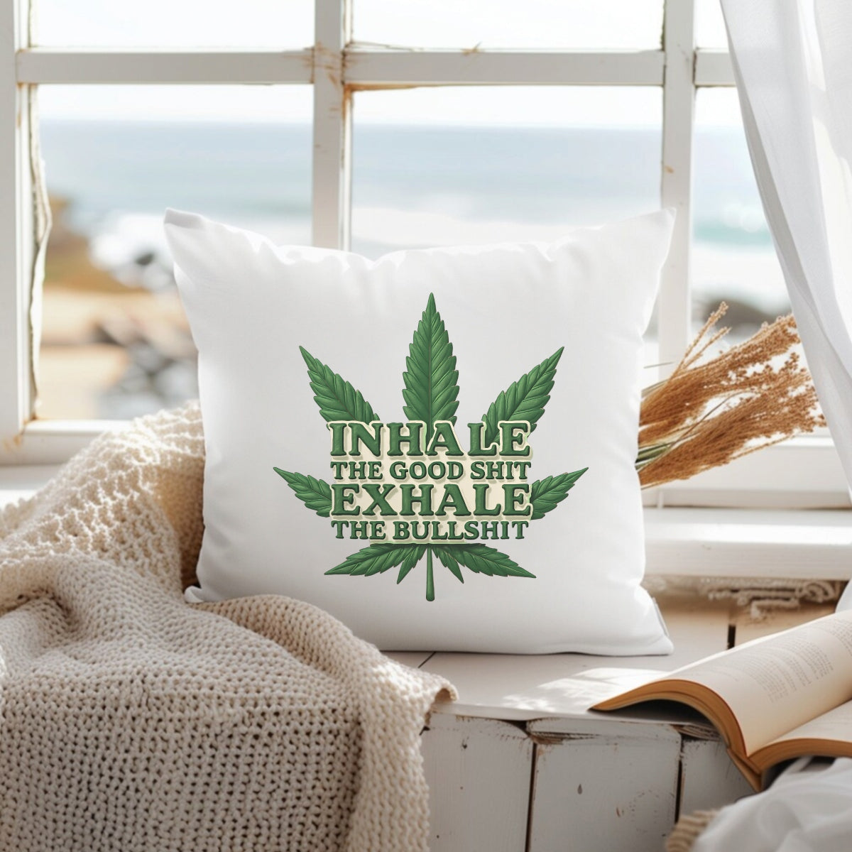 Funny Weed Shirt Transfer , Inhale the Good Sht Exhale the Bullsht Iron-On Patch , Heat Transfer for DIY T-Shirts, Hoodies, Tote Bags