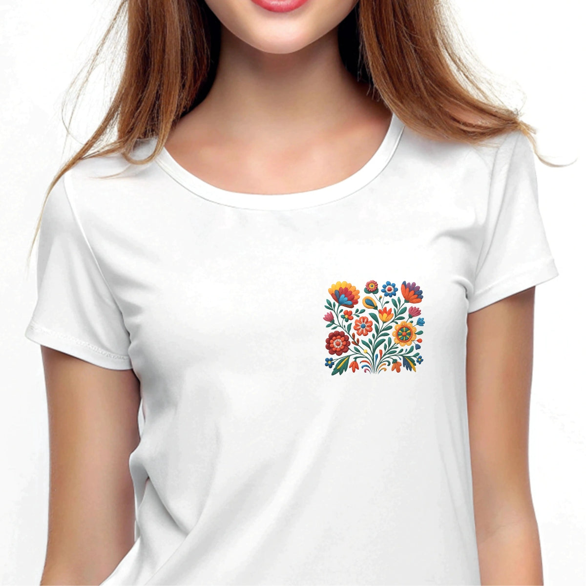 Mexican  Folk Embroidery Style Iron-On Transfer Patch , 3D Colorful Floral Appliqué for DIY T-Shirts, Tote Bags
