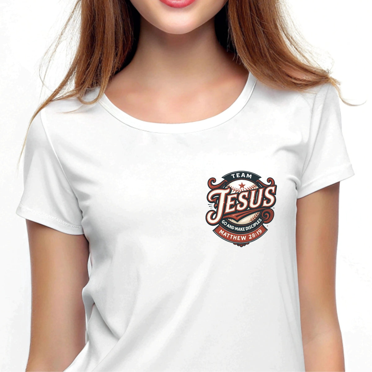 Team Jesus DTF Transfer – Christian Baseball Iron On Patch for T-Shirts | Religious Heat Press Sticker | Matthew 28:19 Bible Verse Faith Graphic | DIY Christian Apparel Decor