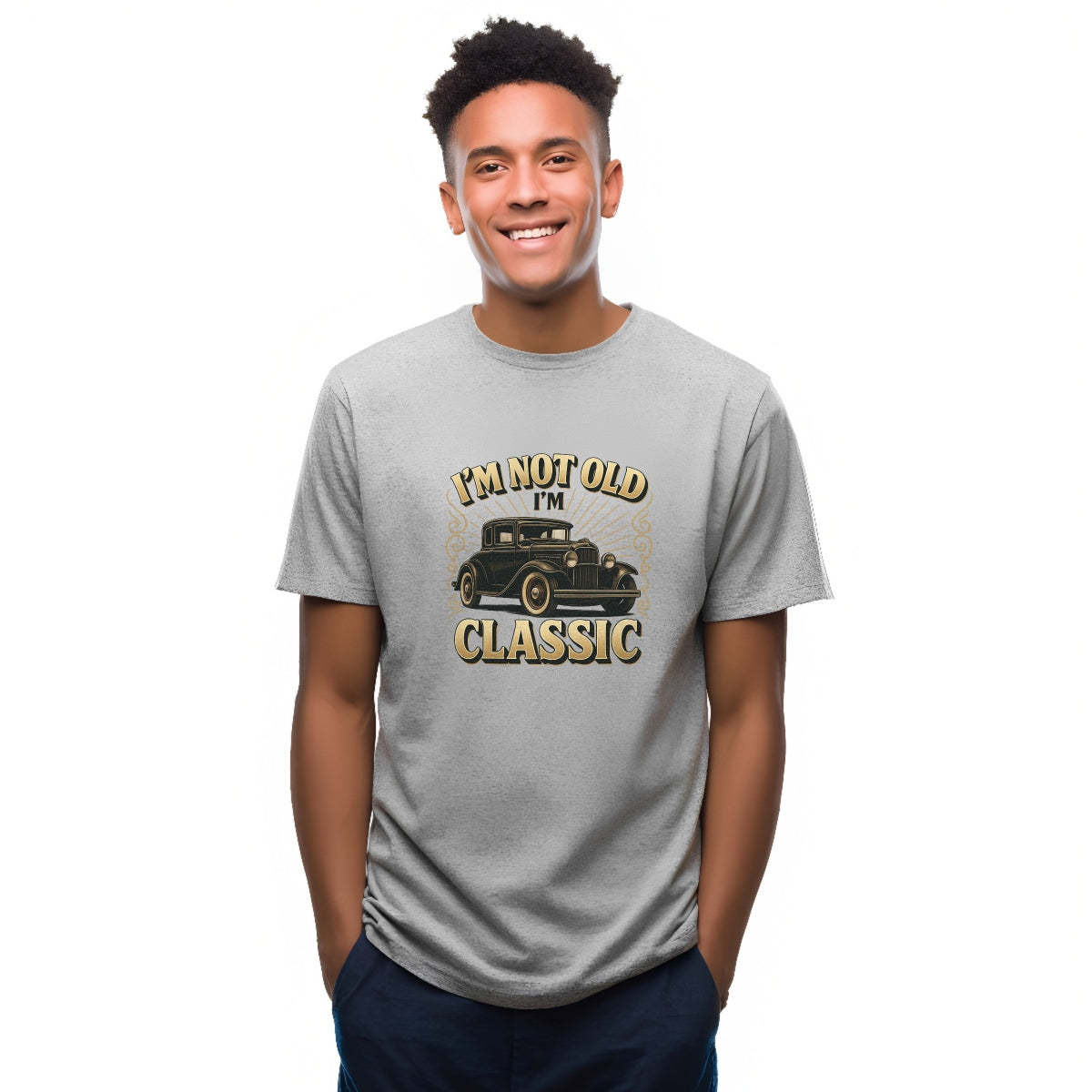 Funny Vintage Car DTF Transfer ,  "I’m Not Old, I’m Classic" Iron On,  Retro Auto Graphic for T-Shirt, Sweatshirt, Hoodie , Heat Press Ready