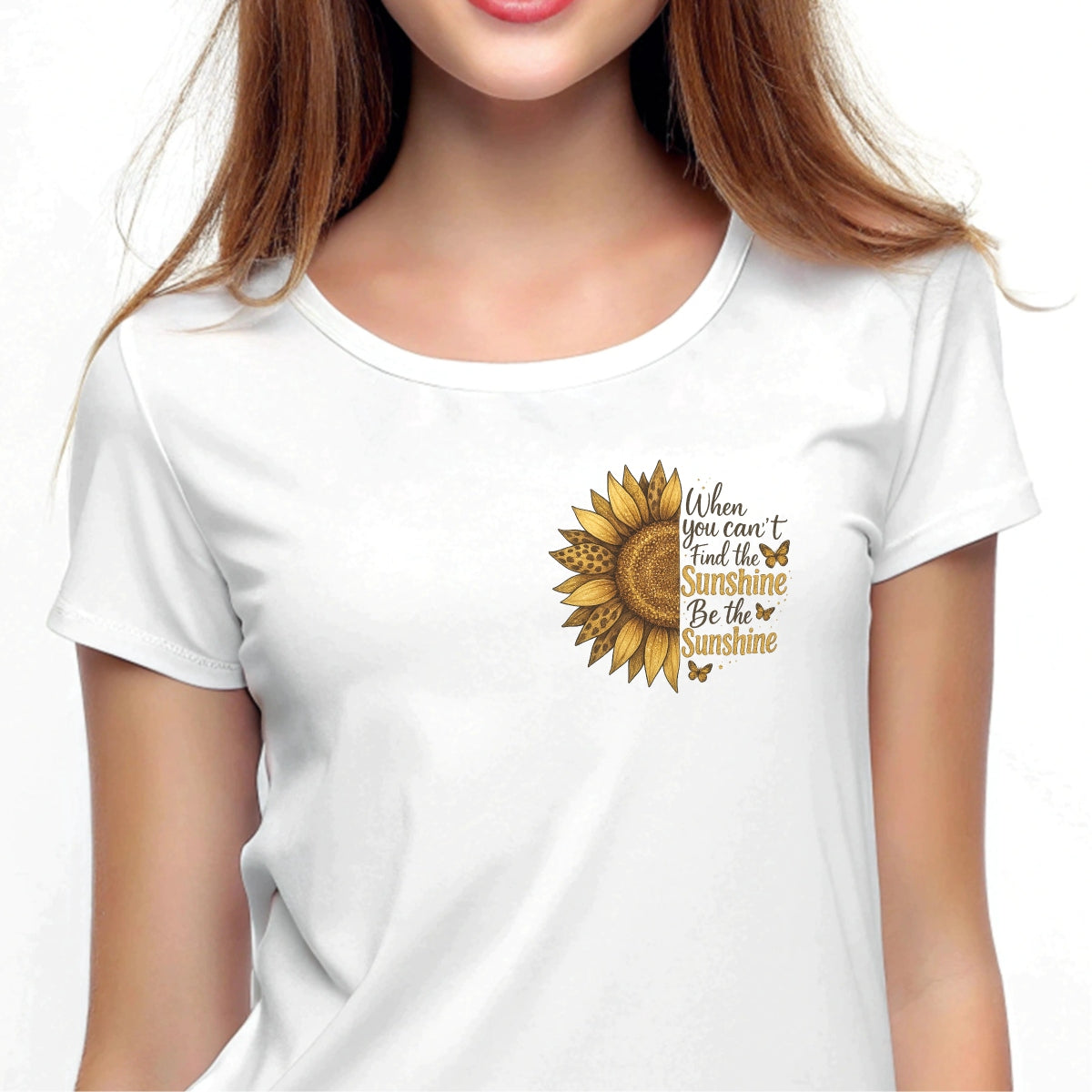 DTF Heat Transfer , Leopard Sunflower and Motivational Quote , DIY Iron-On for T-Shirts, Bags, Hoodies