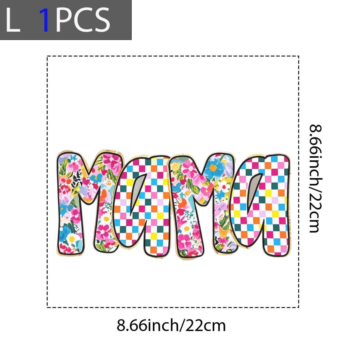 DTF Heat Transfer Iron On Sticker , Floral, Checkered, Mothers Day Gift for T-Shirts, Tote Bags