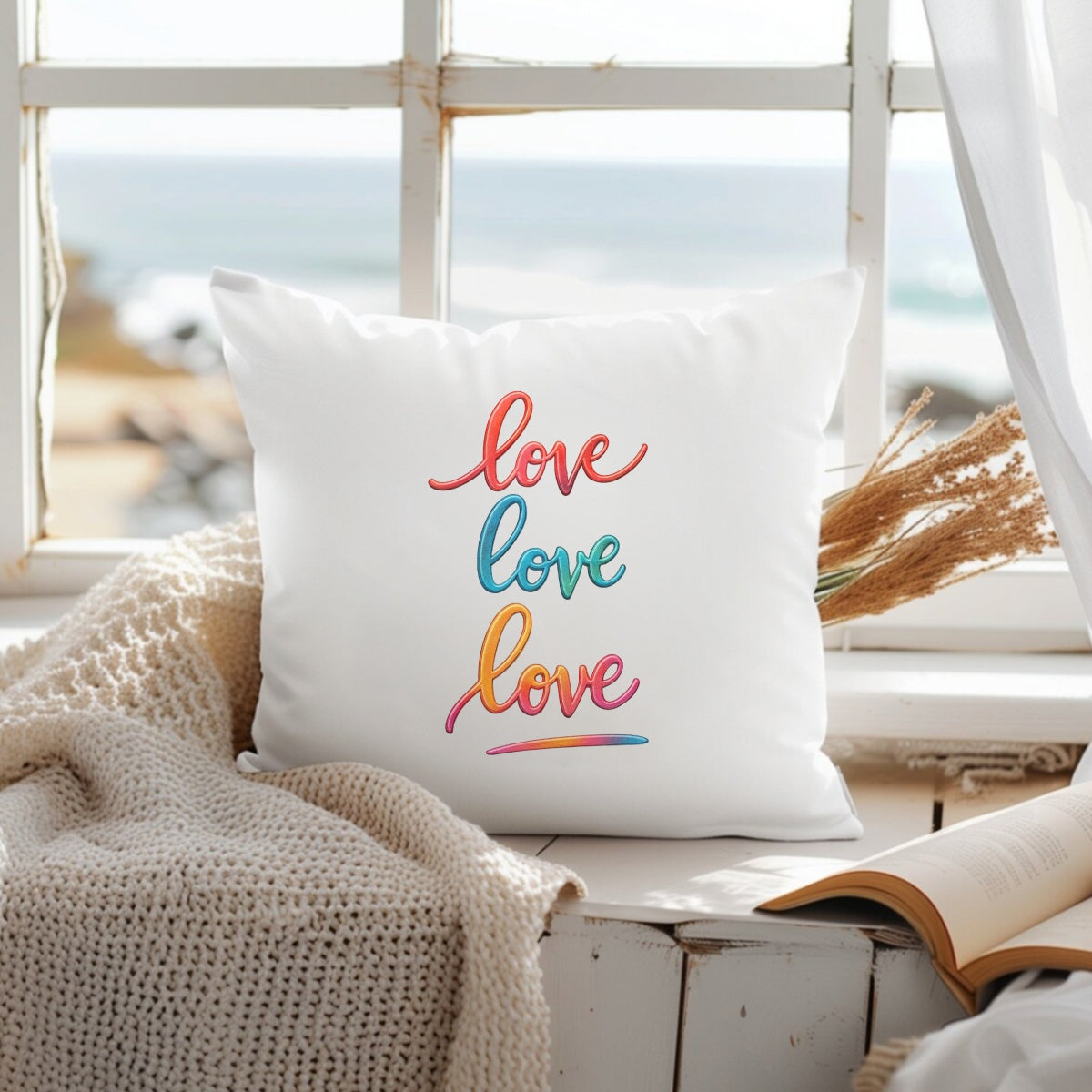 3D LOVE Iron-On Transfer Patch,Colorful Gradient Heat Press Decal for DIY T-Shirts, Hoodies & Gifts