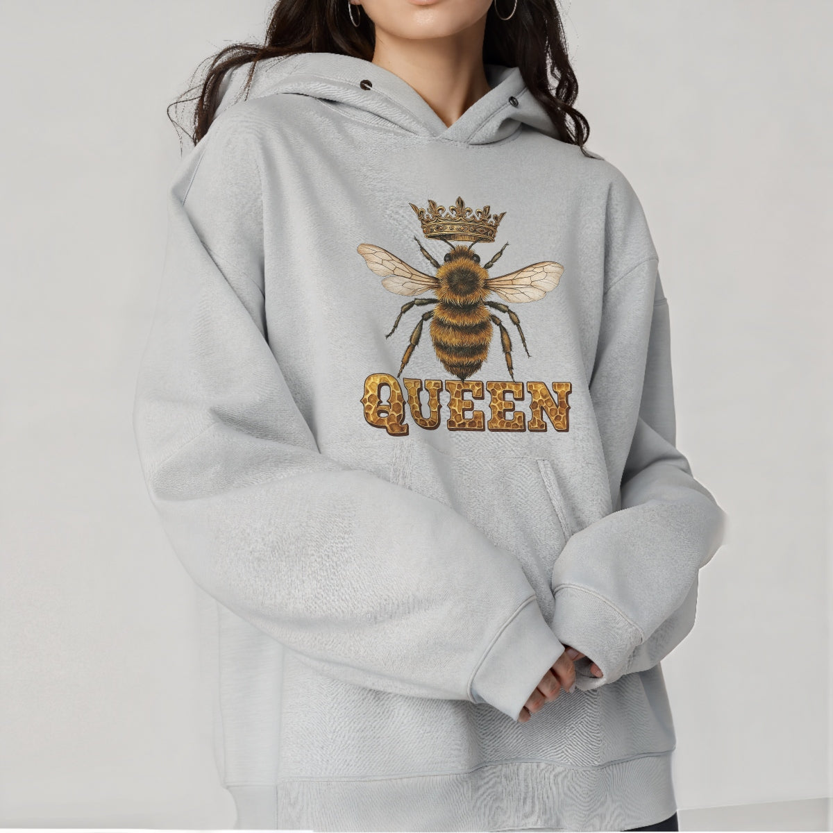 DTF Heat Transfer Iron On Sticker Queen Bee Design Premium Quality Full Color Long Lasting for Clothing Apparel DIY Craft