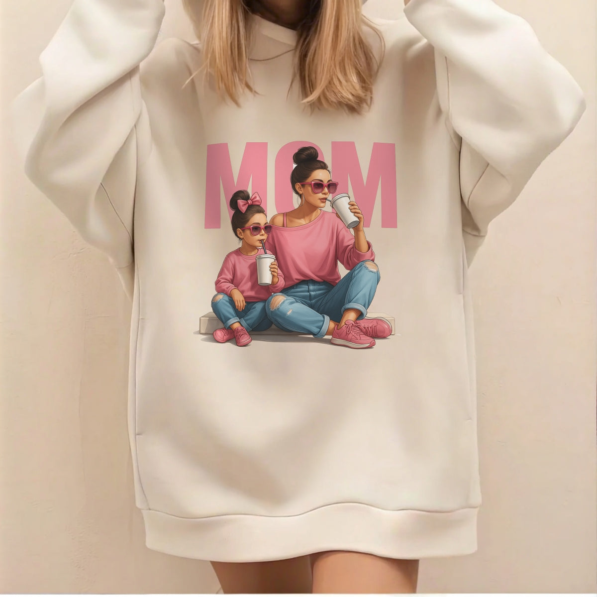 Mom and Daughter Matching Outfits Iron On Transfer ,  Cute Mother’s Day Heat Press Design for T-Shirts, DIY Gift