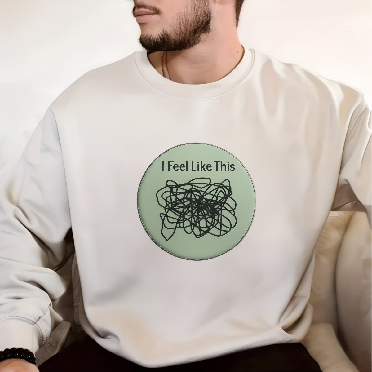 Funny Quote Iron-On Heat Transfer Sticker ,  Emotional Chaos Doodle Design for DIY T-Shirts, Hoodies, Tote Bags ,  Easy Press, Washable, Trendy Graphic Patch for Mental Health and Mood Expression