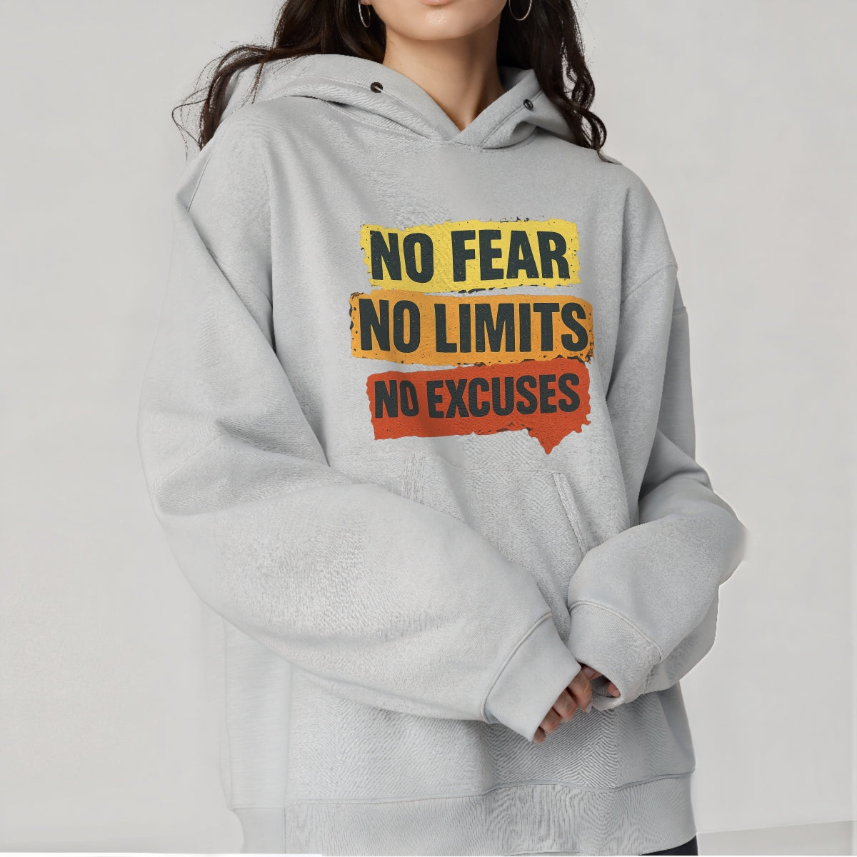 DTF Heat Transfer Iron On Patch ,No Fear No Limits No Excuses , Motivational Graphic for T-Shirts,  Hoodies, Tote Bags