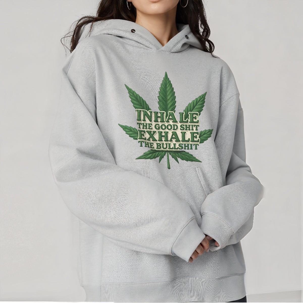 Funny Weed Shirt Transfer , Inhale the Good Sht Exhale the Bullsht Iron-On Patch , Heat Transfer for DIY T-Shirts, Hoodies, Tote Bags