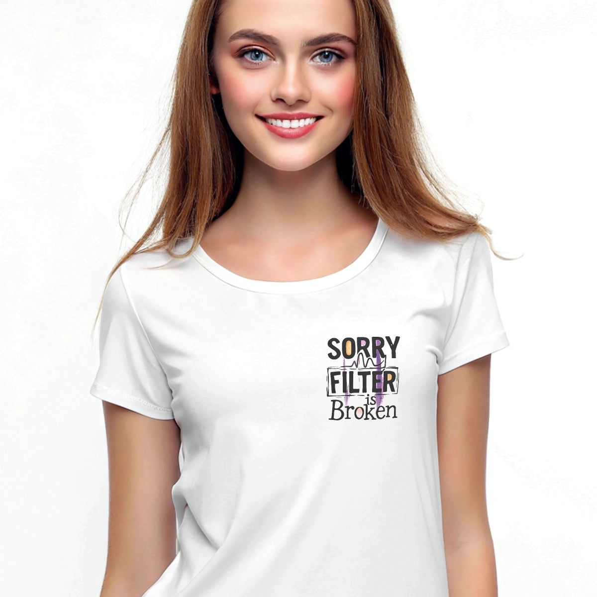 "Sorry My Filter is Broken" DTF Transfers,Edgy Applique Patches for Streetwear & Home Textiles,Bold Graphic Art Style