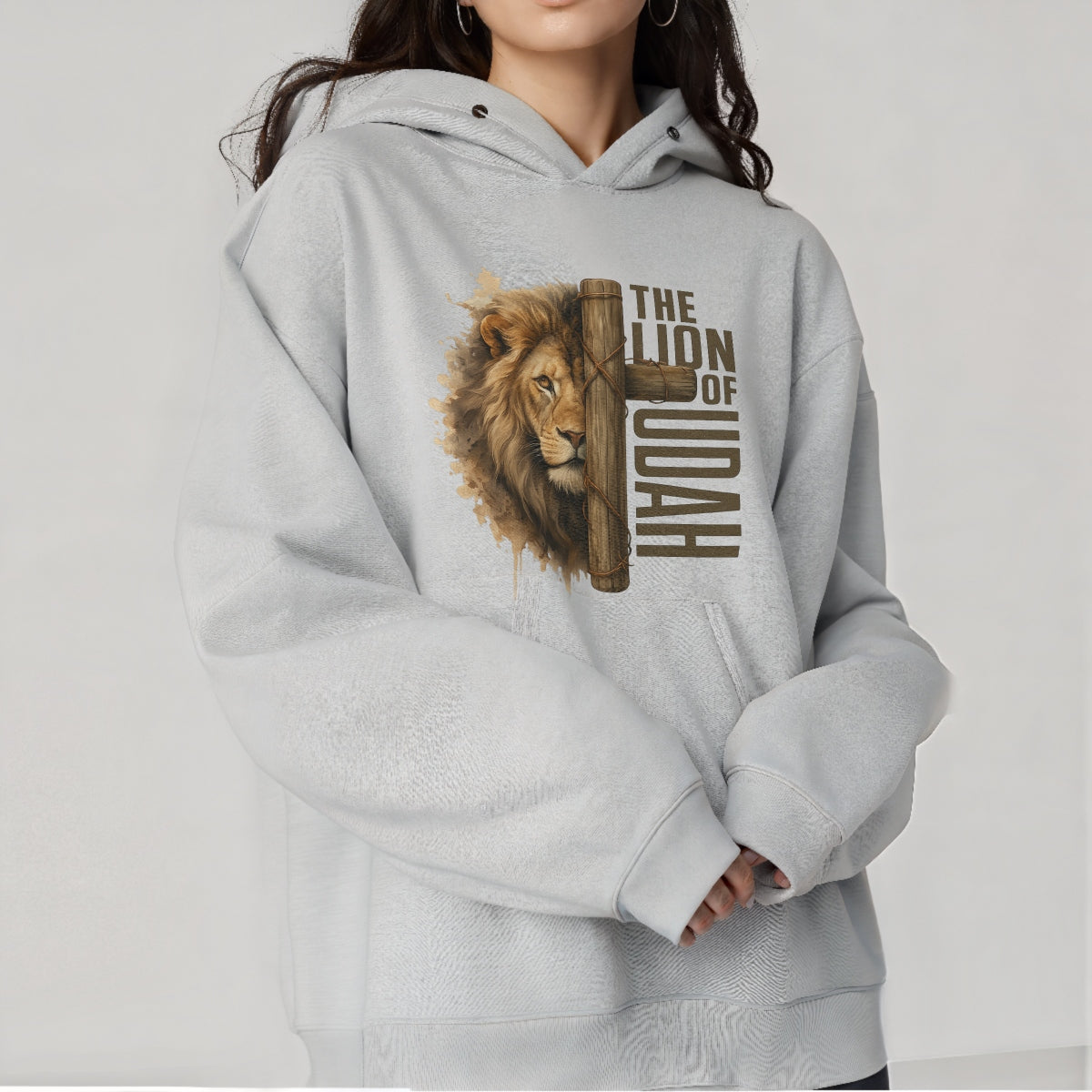 The Lion of Judah DTF Transfer,Christian Iron On Decal for T-Shirts, Bold Religious Lion Cross Design, Heat Press Ready, Faith-Based Graphic for DIY Apparel