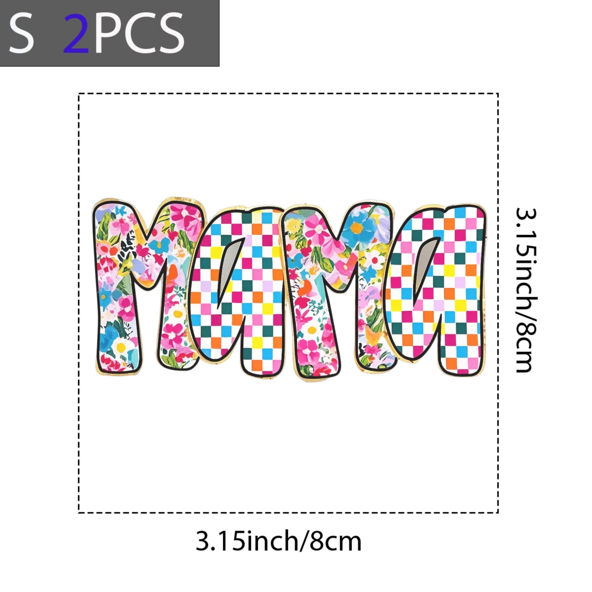 DTF Heat Transfer Iron On Sticker , Floral, Checkered, Mothers Day Gift for T-Shirts, Tote Bags