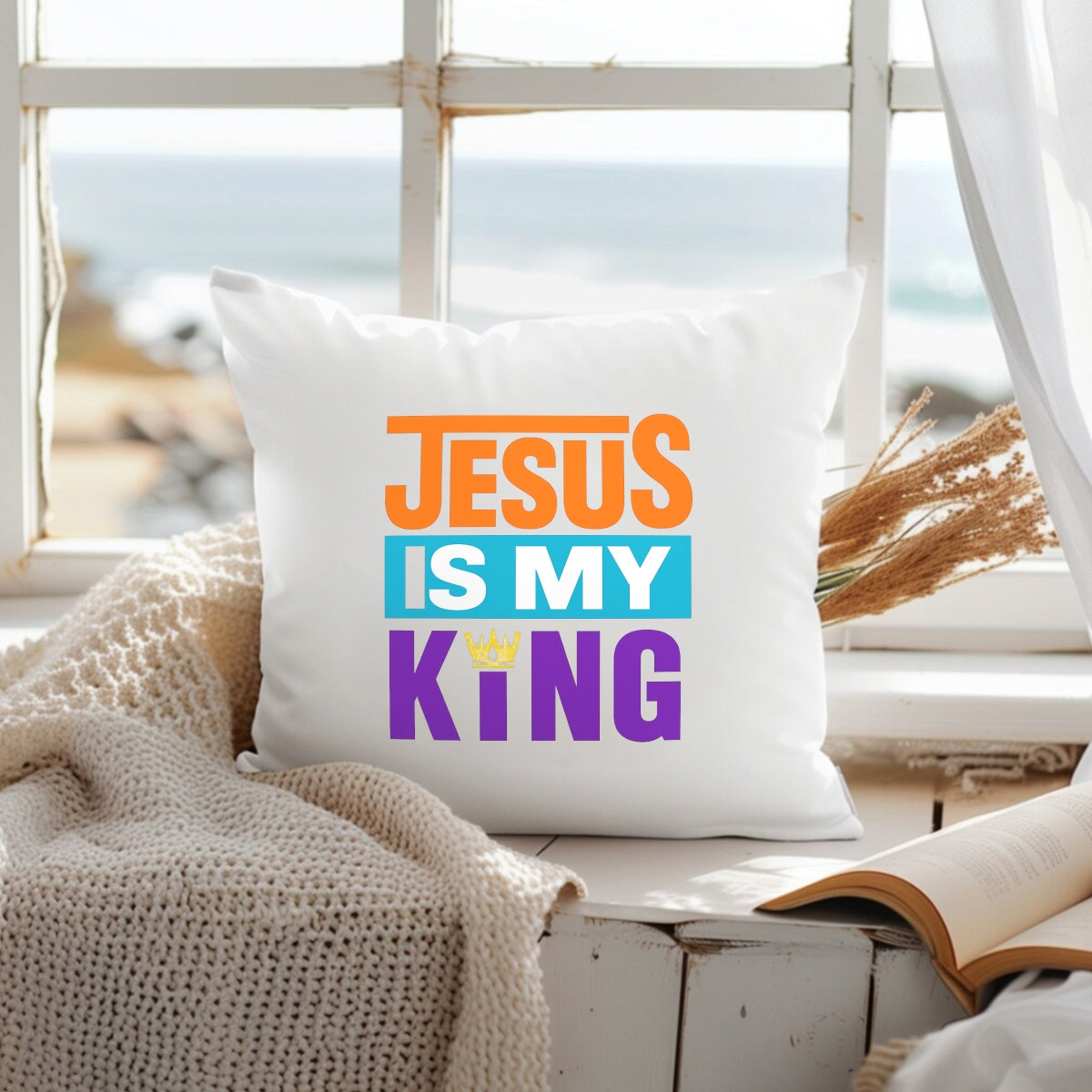 DTF Heat Transfer Iron On Sticker , Vibrant Christian Faith Design Jesus King Biblical Verse Religious Apparel Decor for T-Shirts Hats Bags