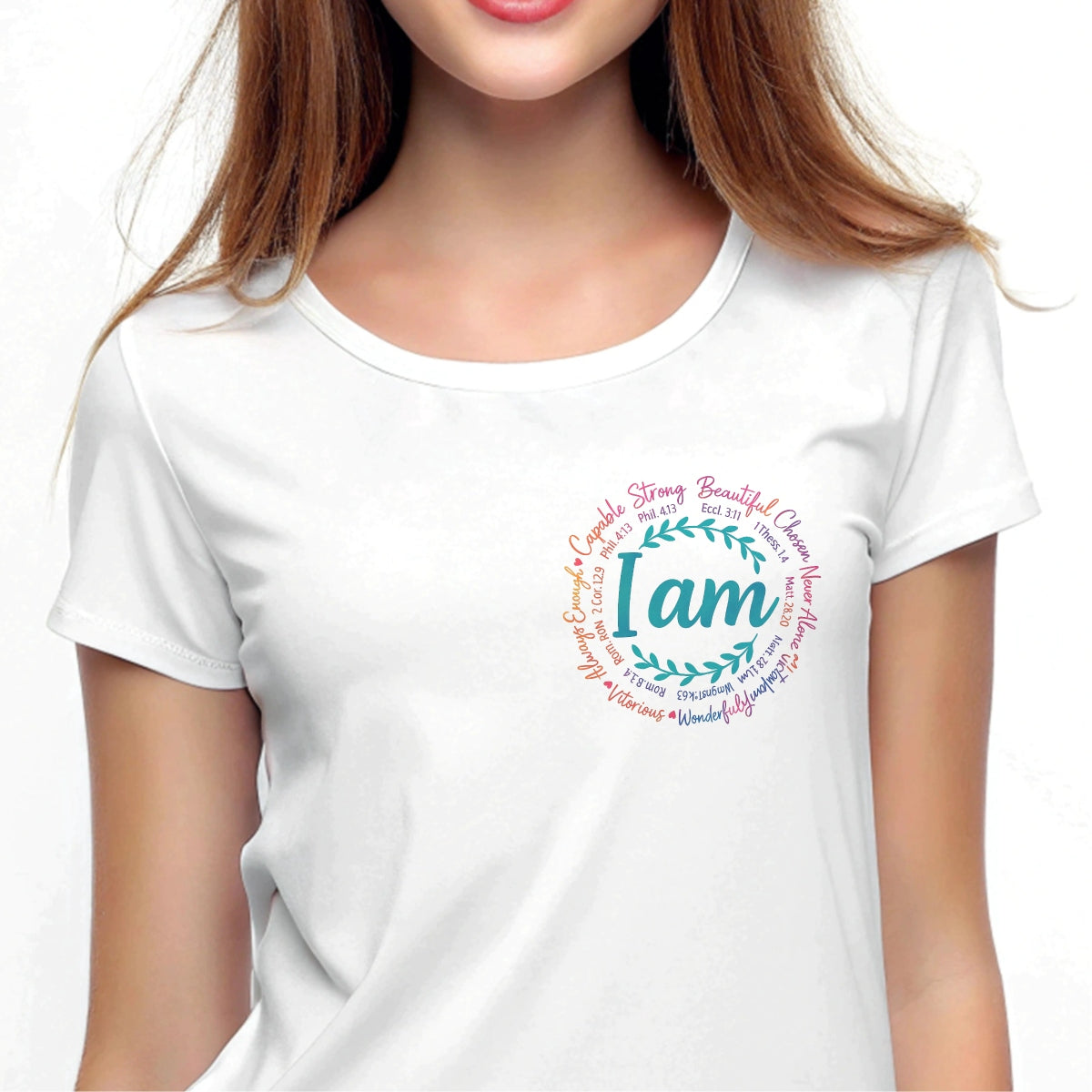 I Am Bible Verse Heat Transfer,  Inspirational Christian Iron-On Decal for T-Shirts, Clothing, Pillow Decor ,  Washable DIY Craft Sticker