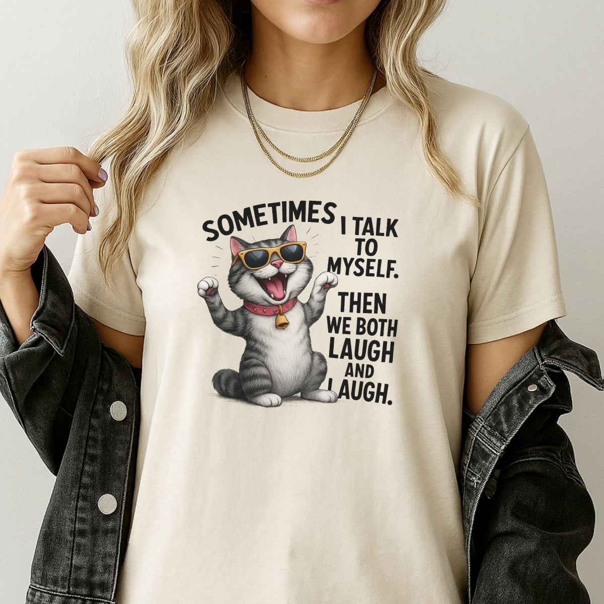 DTF Heat Transfer Iron On Sticker, Funny Cat Self,Talk Sticker for DIY Clothing Jeans Bags Shoes