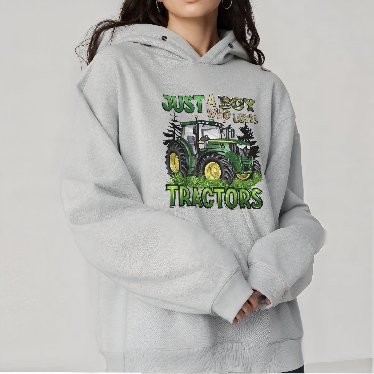 DTF Transfer Decal  Green Style Tractor Art ,Farm Themed Apparel Sticker ,3D Text Outdoor Adventure Decal for Clothing, Tote Bags