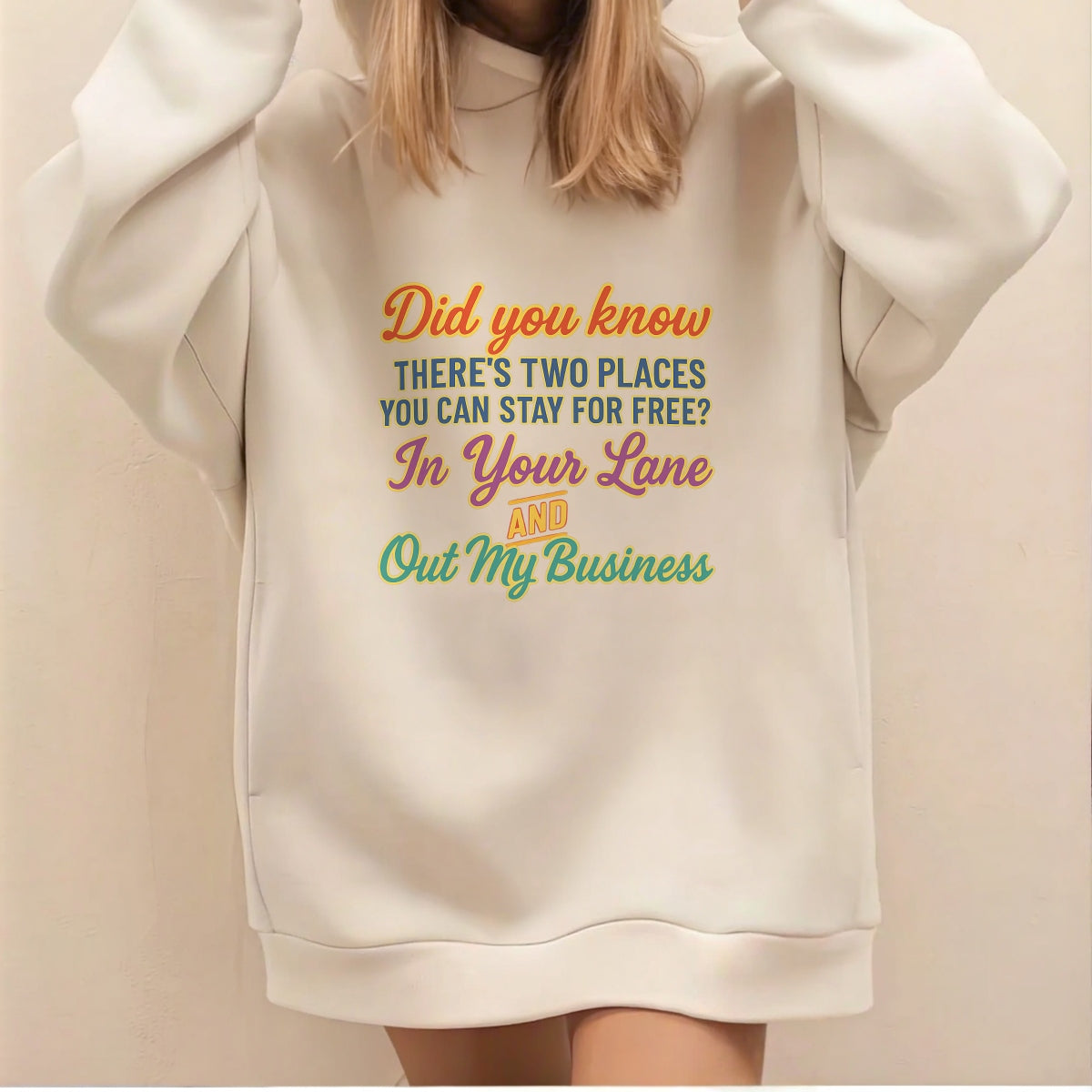 Funny Quote DTF Transfer ,  'Stay in Your Lane and Out My Business' ,  Funny Heat Transfer for T-Shirts, Hoodies, Tote Bags , Colorful Iron-On Decal for DIY Apparel , Ready to Press