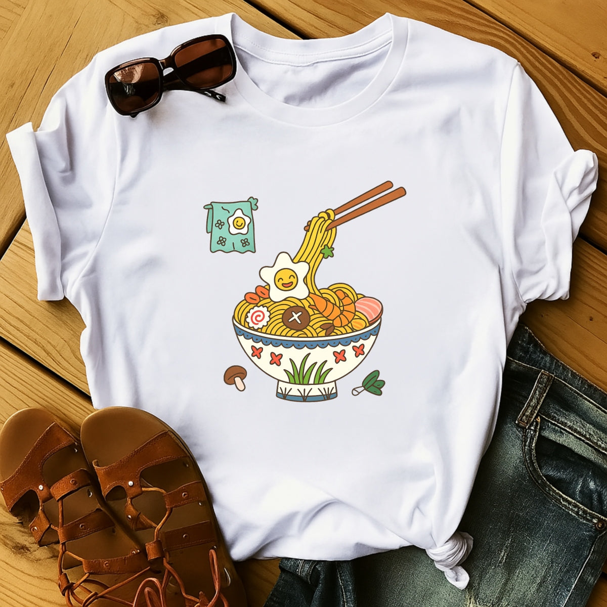 DTF Heat Transfer Iron On Sticker , Ramen Art Decals ,  Foodie Culture Apparel & Home Decor , Heat-Resistant Vinyl for T-Shirts Bags , Kawaii Asian Cuisine Design , DIY Craft Supplies , Anime Style Food Stickers