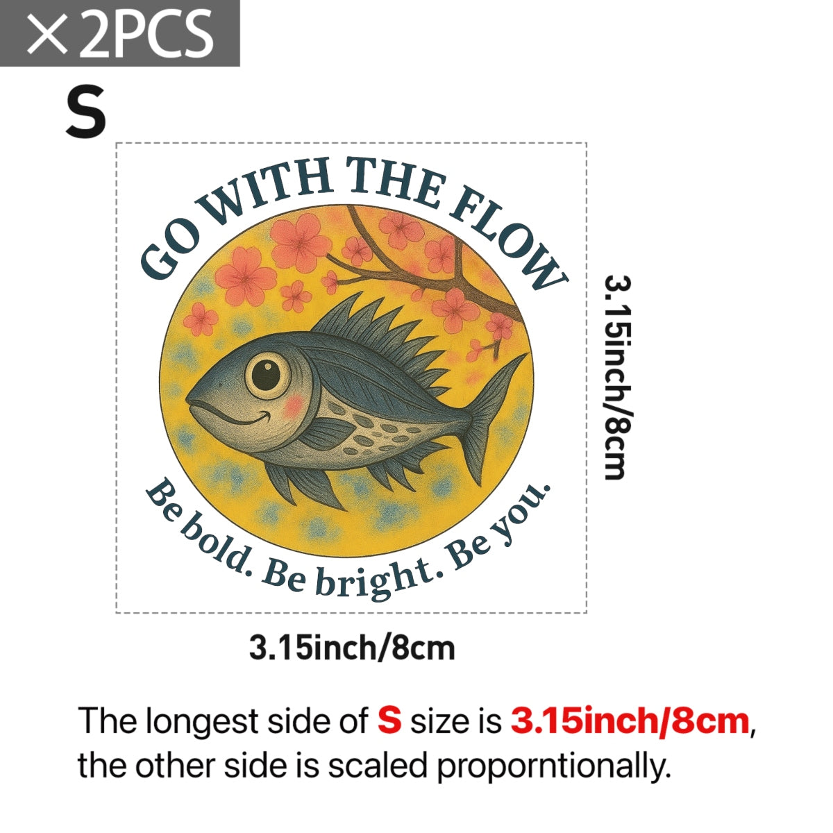 Cute Fish Designs DIY Iron-On Transfer Stickers, Washable, Heat Press Decals for T-Shirts