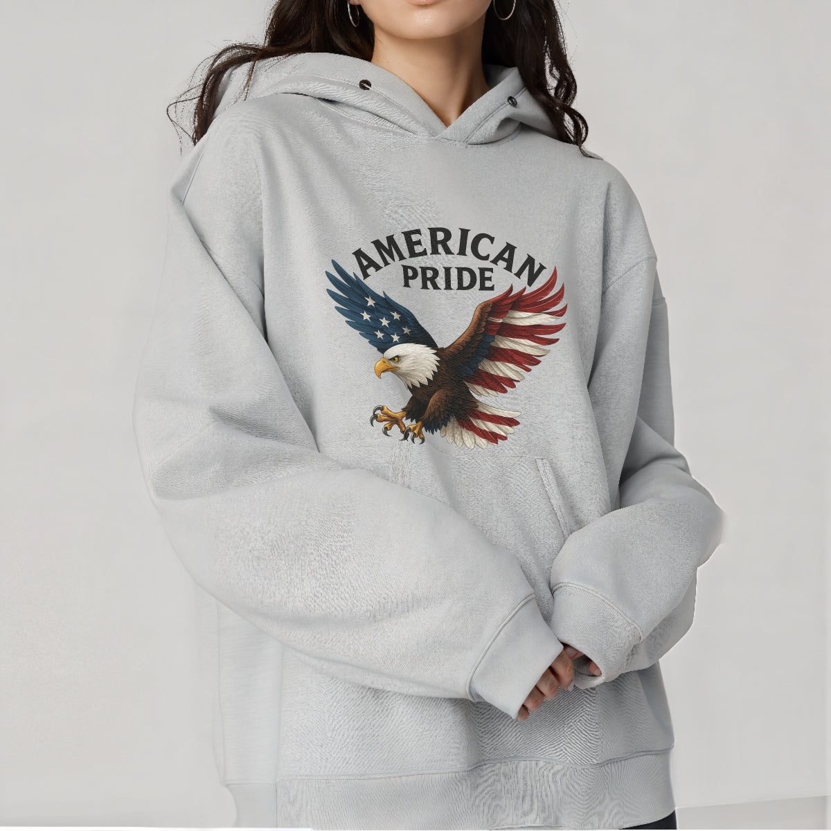American Pride Iron-On Patch , USA Flag Heat Transfer for T-Shirts, Hoodies, Bags , Patriotic 4th of July DTF Design