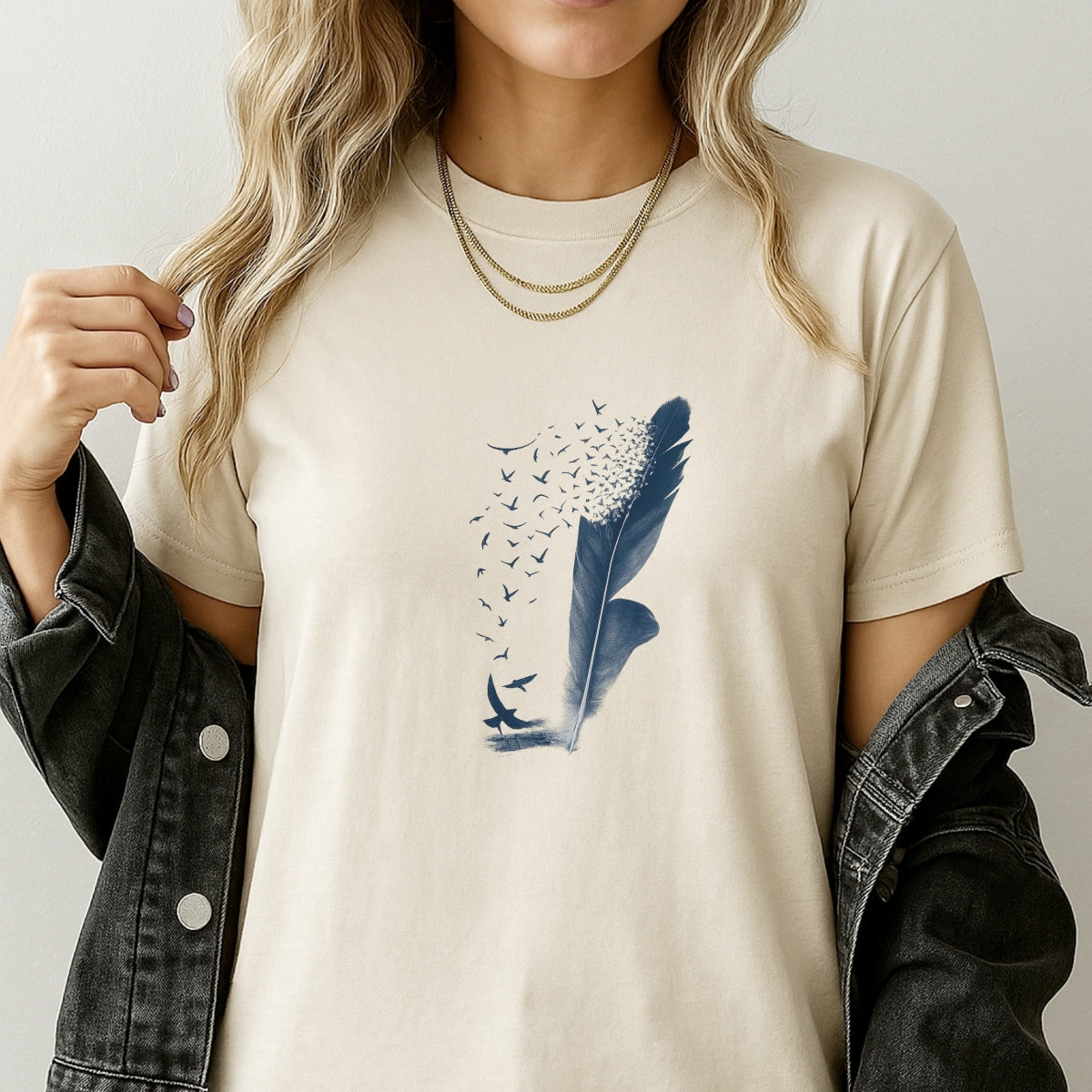 Watercolor Feather Iron On Transfers – Cute 90s Aesthetic Heat Press Decals for DIY Clothing, Washable Stickers for T-Shirts – Easy Heat Press Vinyl for Fashion