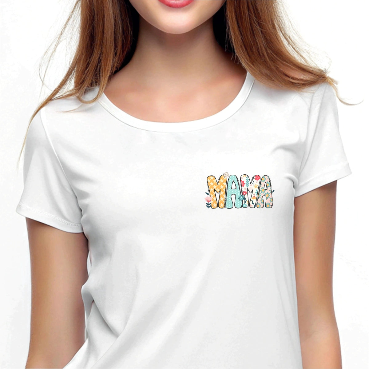 6 PCS Set DTF Heat Transfer Iron On Sticker - Floral, Checkered, Striped & Strawberry Mama Letters - Custom Mothers Day Gift for T-Shirts, Tote Bags, Hats DIY Decoration