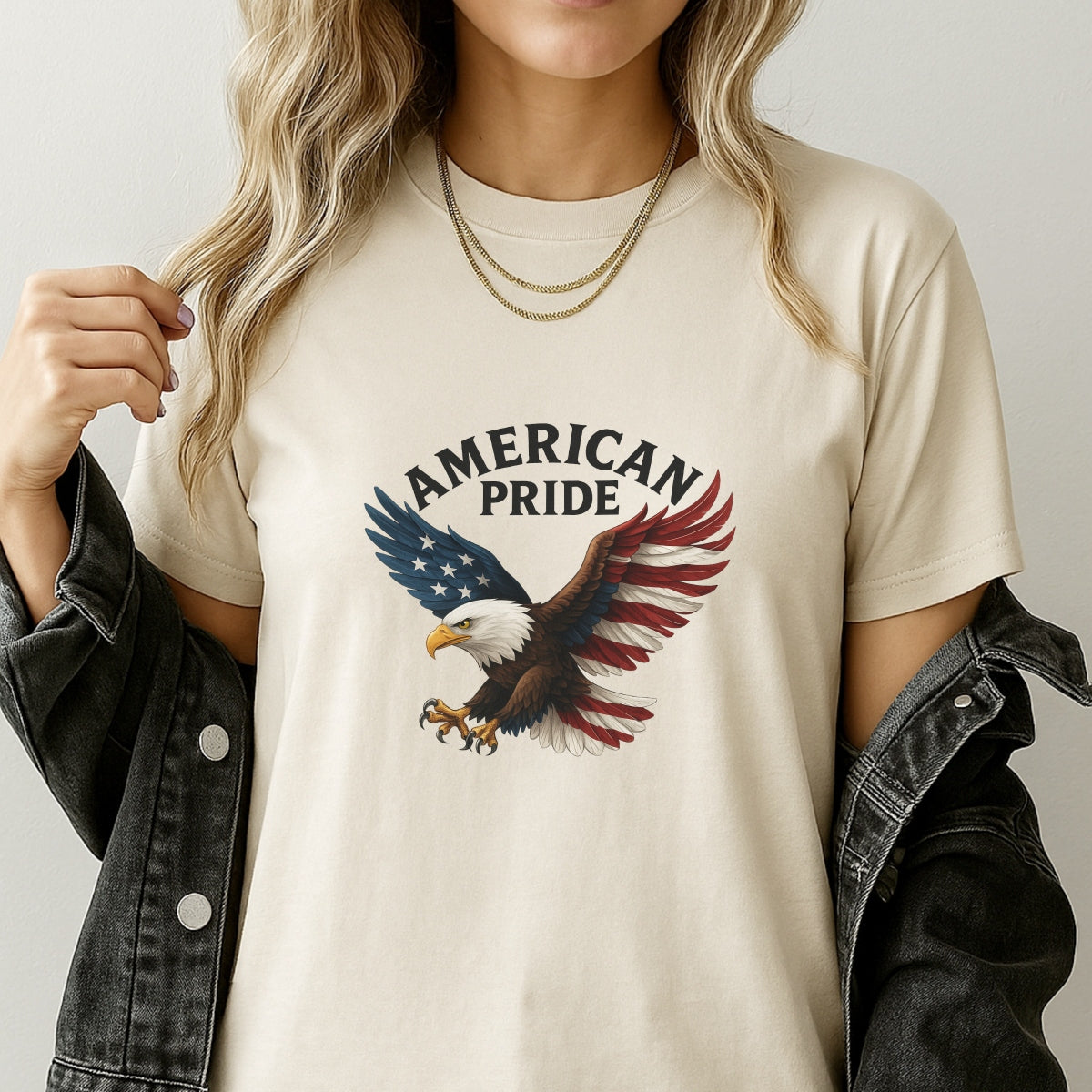 American Pride Iron-On Patch , USA Flag Heat Transfer for T-Shirts, Hoodies, Bags , Patriotic 4th of July DTF Design