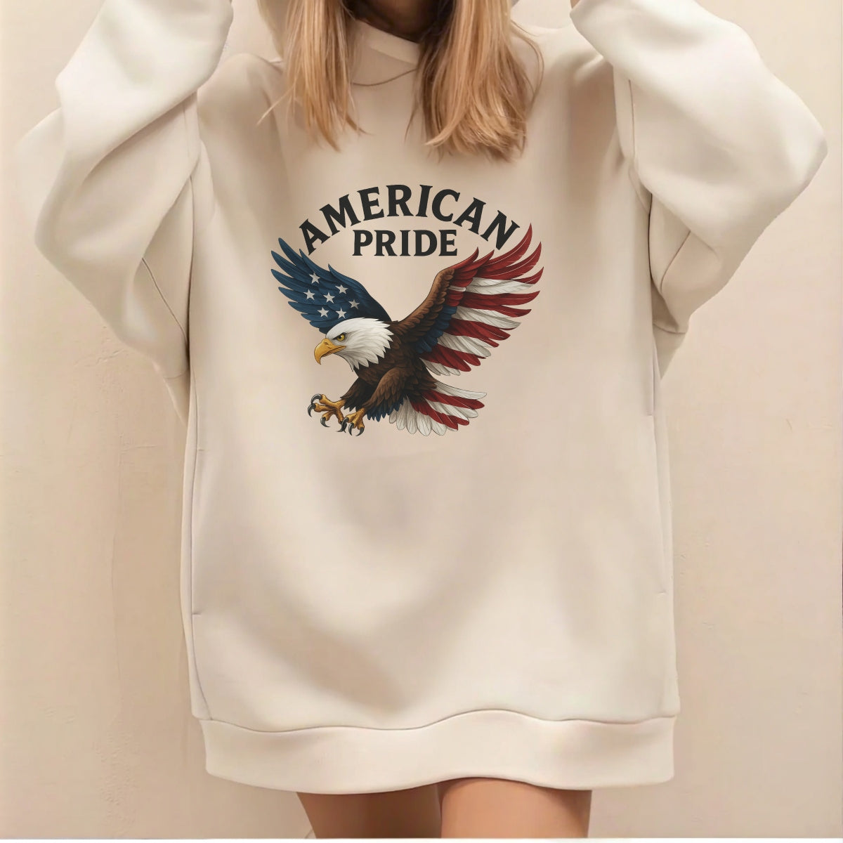 American Pride Iron-On Patch , USA Flag Heat Transfer for T-Shirts, Hoodies, Bags , Patriotic 4th of July DTF Design