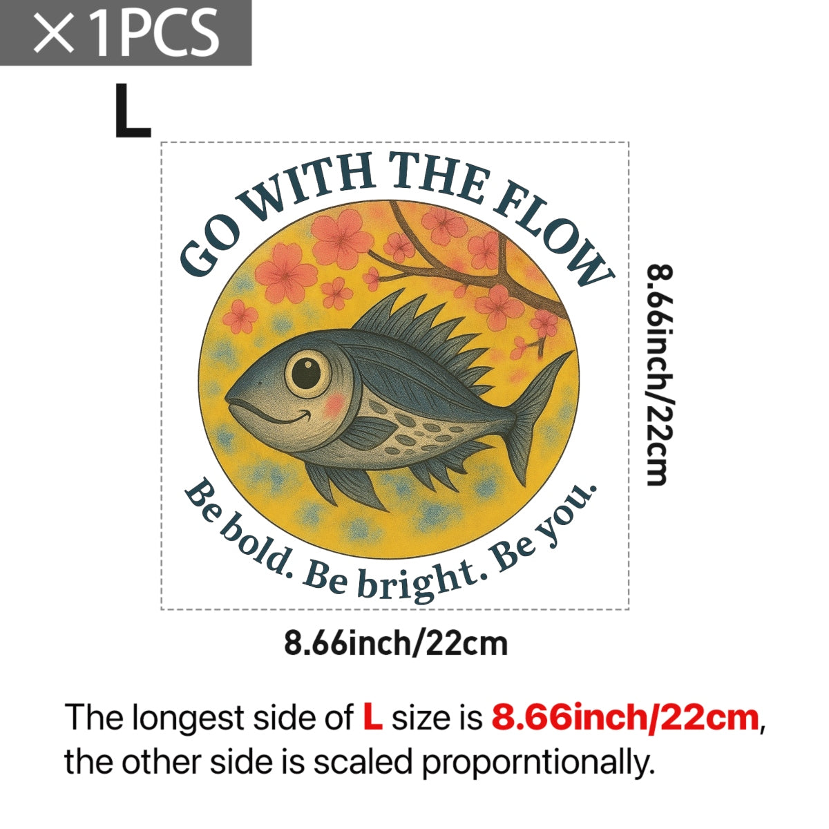 Cute Fish Designs DIY Iron-On Transfer Stickers, Washable, Heat Press Decals for T-Shirts