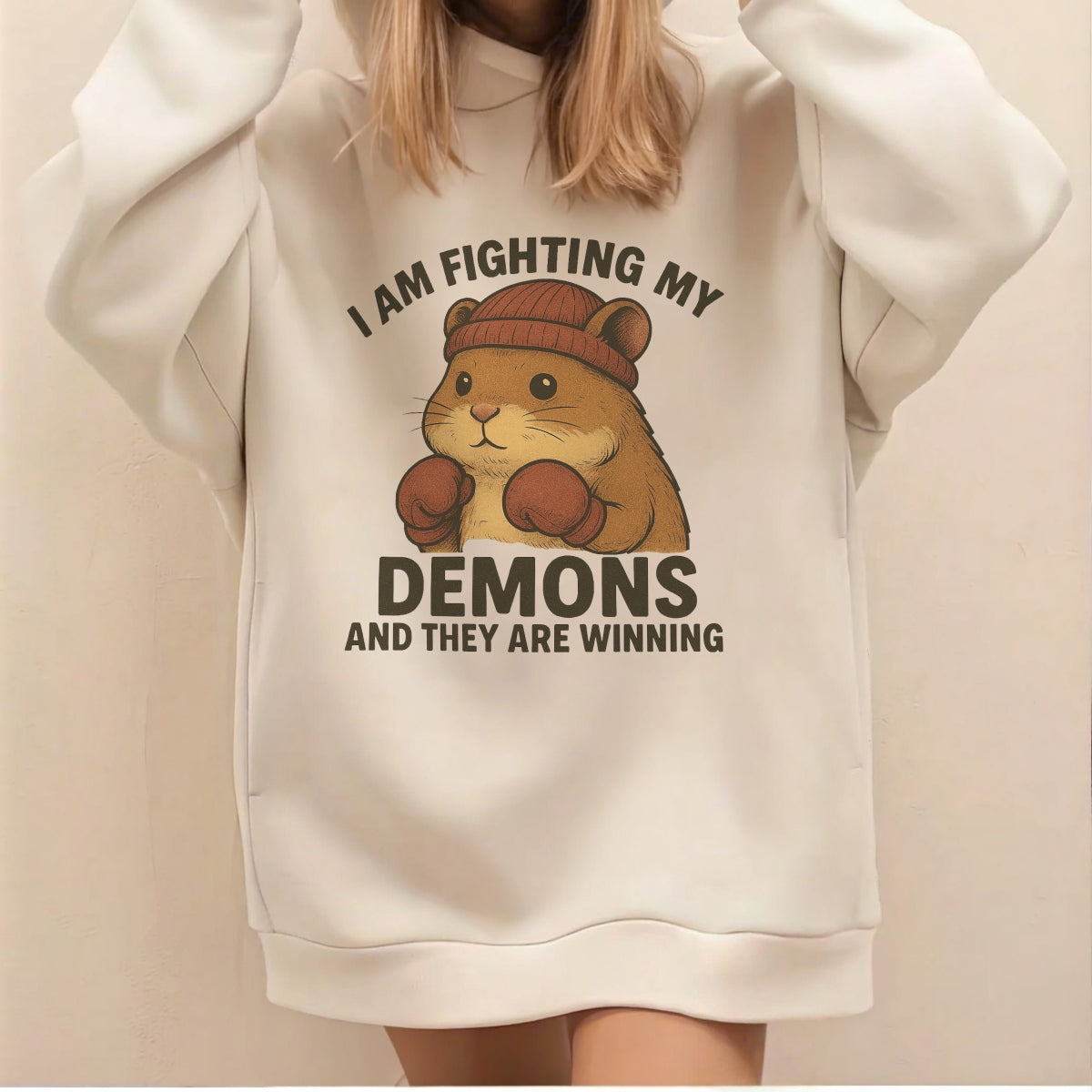 Cute Carton Fighting Hamster Iron On Heat Transfers Vinyl For T Shirts DIY Clothing T-Shirt Mask Jeans Backpack Hats Pillow - Washable Heat Transfer Stickers - For Crafters & DIY Enthusiasts