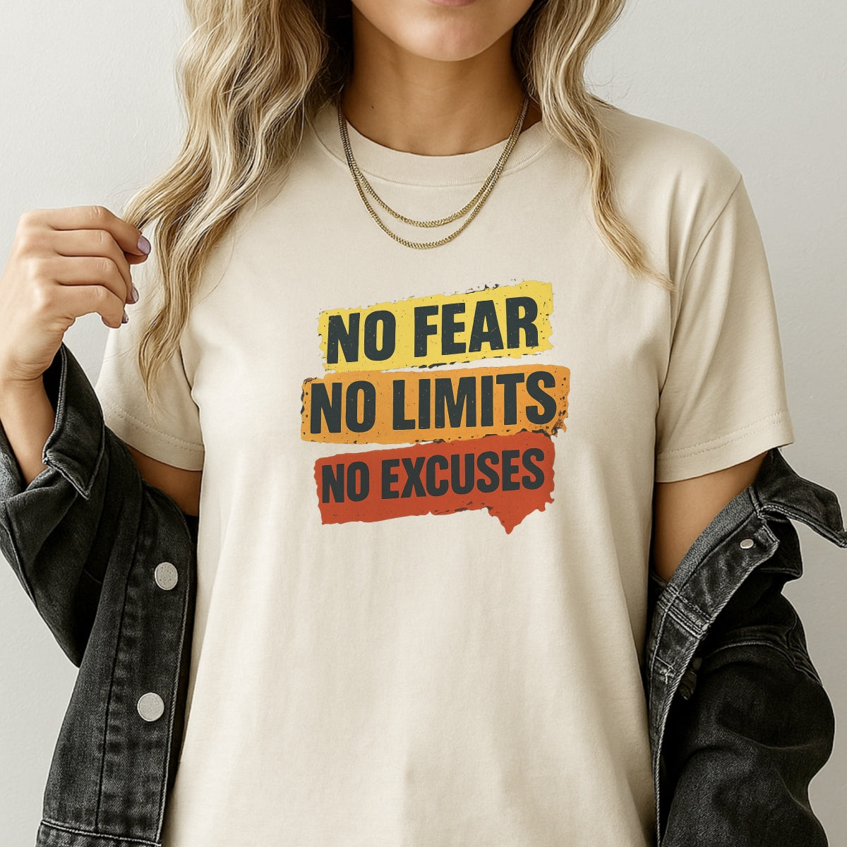 DTF Heat Transfer Iron On Patch ,No Fear No Limits No Excuses , Motivational Graphic for T-Shirts,  Hoodies, Tote Bags