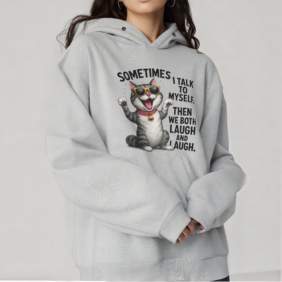 DTF Heat Transfer Iron On Sticker, Funny Cat Self,Talk Sticker for DIY Clothing Jeans Bags Shoes