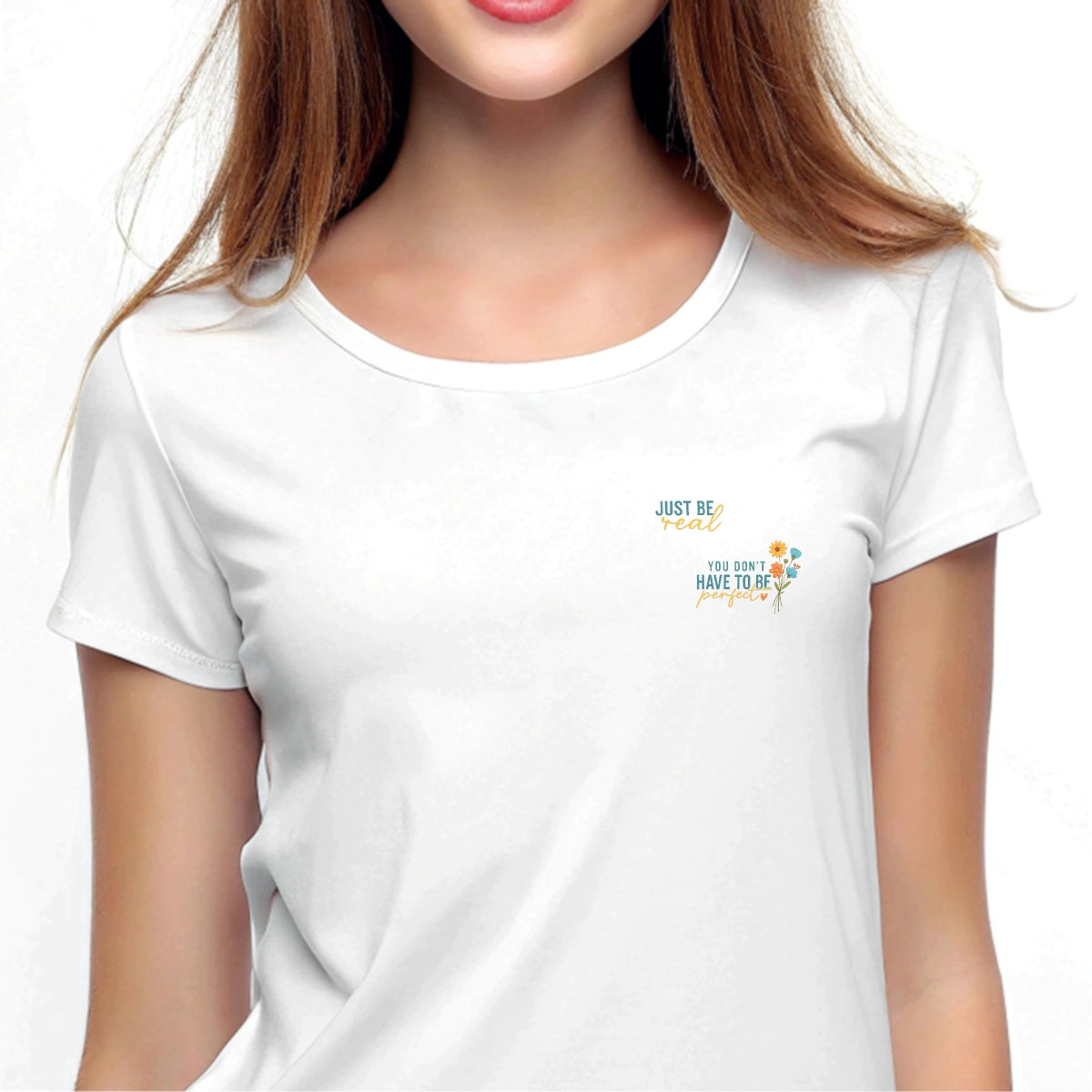 Just Be Real Positive Quote DTF Transfer , Inspirational Floral Iron-On Design for T-Shirts, Hoodies, Tote Bags