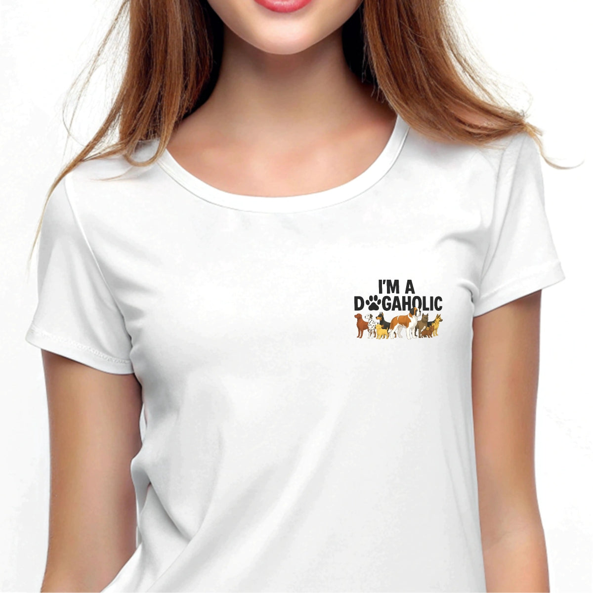 DTF Heat Transfer Iron On Sticker ,All-Breed Dog Collection with Paw Print "DOG" Design and "I'M A DOG AHOLIC" Text , Playful Cartoon Sticker for T-Shirts, Hoodies, Tote Bags