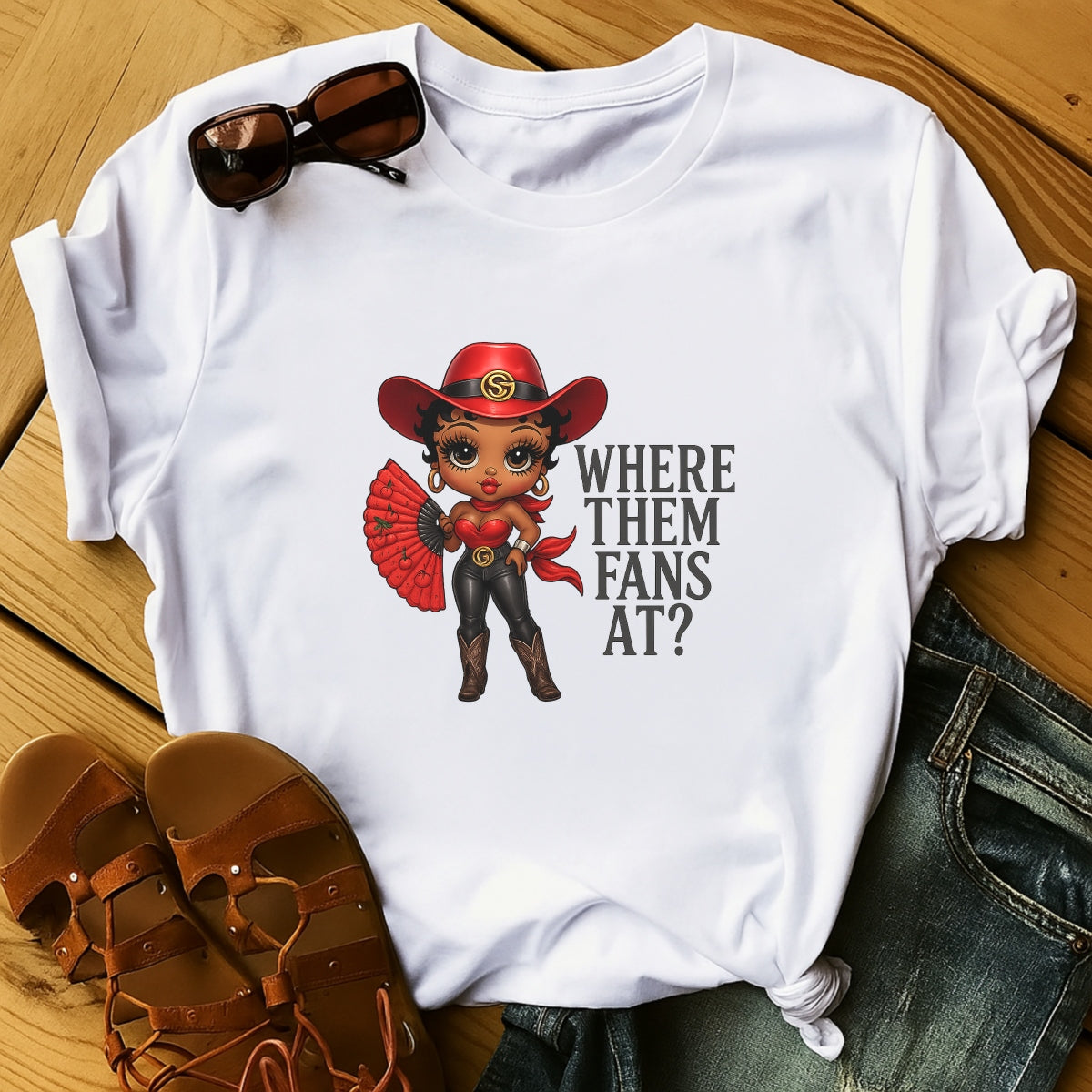 DTF Heat Transfer Iron On Sticker,WHERE THEM FANS AT Western Cowboy Style Appliques for DIY Fashion, Jeans, Jackets, Hats and Accessories