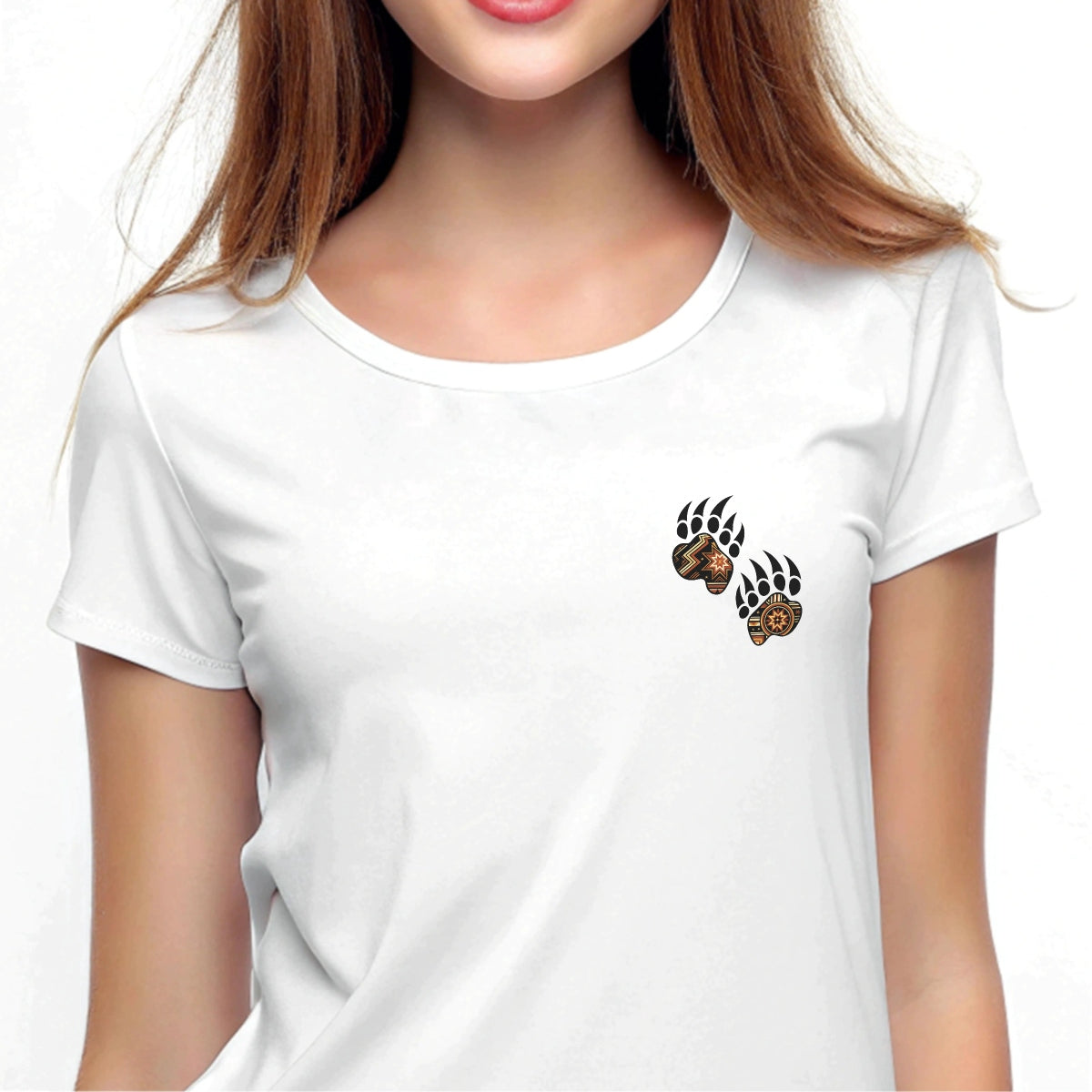 DTF Heat Transfer Iron On Sticker , Bear Paw Print, Tribal Ethnic Style, Geometric Star Patterns, for Clothing Jeans T-Shirt Boots Hat Bag Backpack