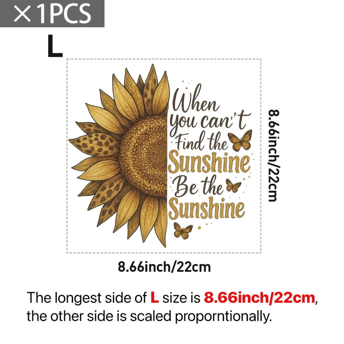 DTF Heat Transfer , Leopard Sunflower and Motivational Quote , DIY Iron-On for T-Shirts, Bags, Hoodies