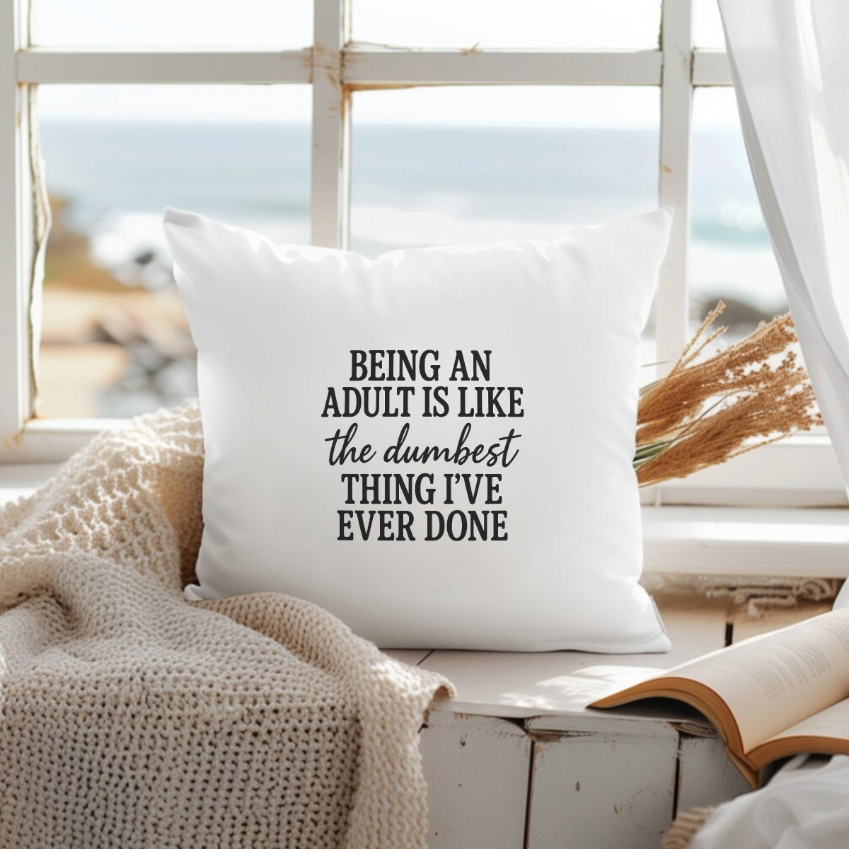 DTF Heat Transfer Iron On Sticker , "Adulting Is The Dumbest Thing" Quote | Adult Humor Art Sticker for T-Shirts, Hoodies, Tote Bags
