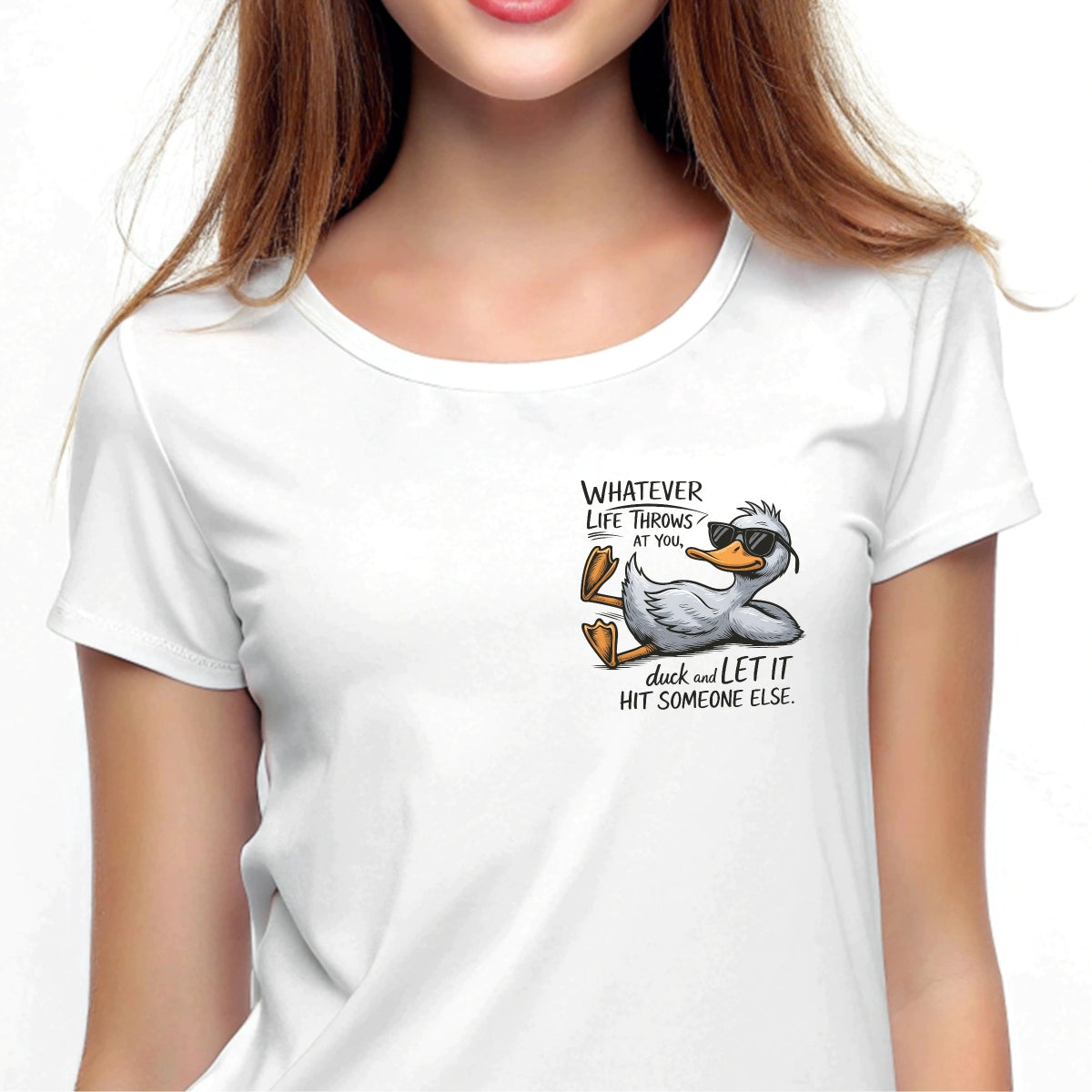 Funny Duck Iron On Transfer ,Cute Cartoon Animal with Quote , Heat Press Decal for DIY T-Shirts, Hoodies, Tote Bags