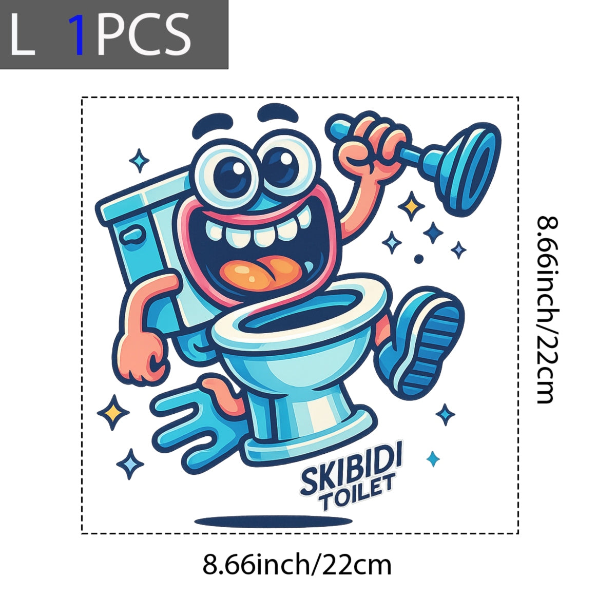 DTF Heat Transfer Iron On Sticker: Creative Toilet Seat Character Sticker for DIY Clothing Bags Accessories and Home Decor