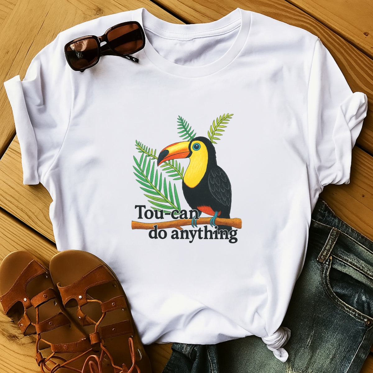 DTF Heat Transfer Iron On Sticker Vibrant Tropical Bird Design for T-Shirt  and Fabric Crafting